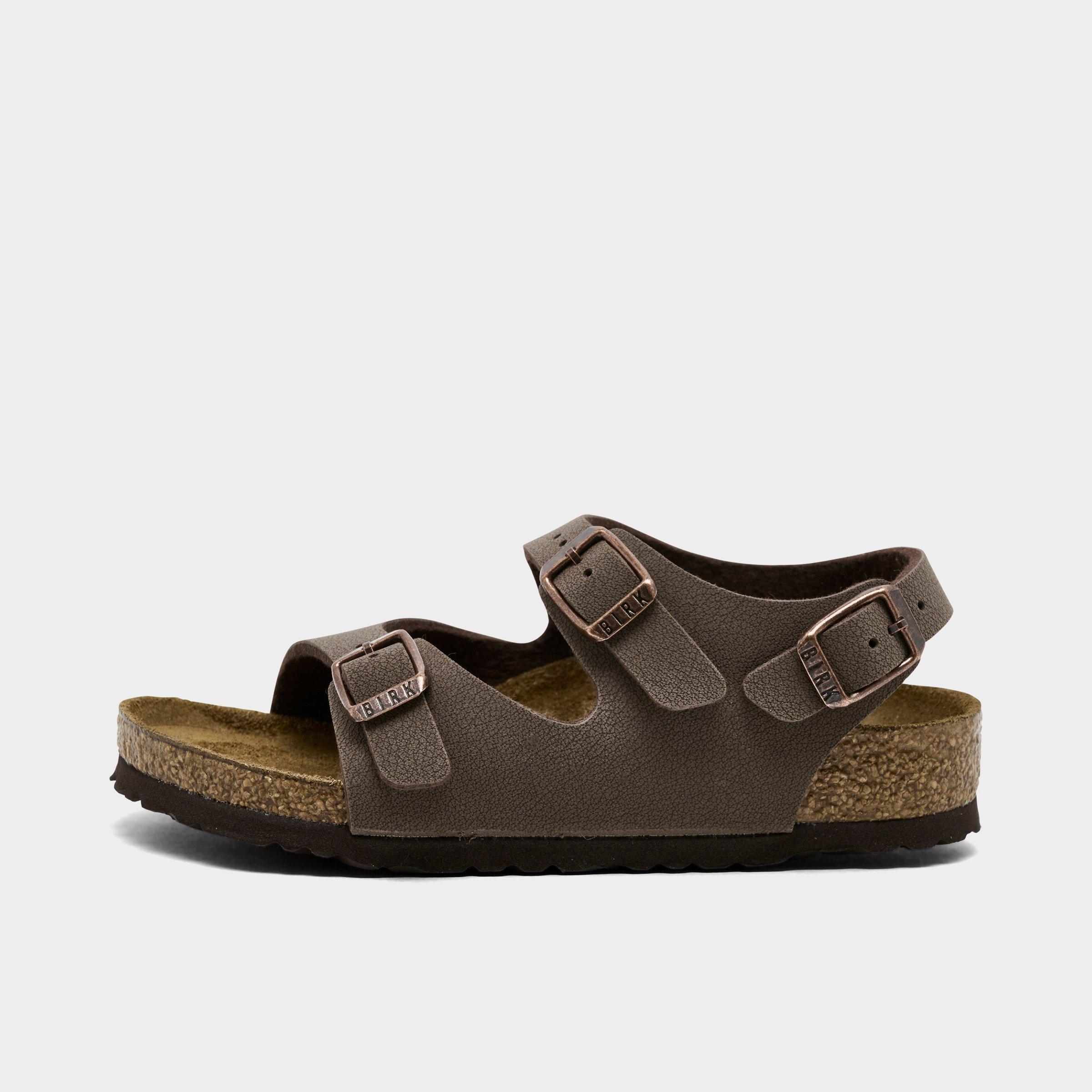Birkenstock Kids Toddler Roma Birkibuc Sandals in Mocha Size: 27
