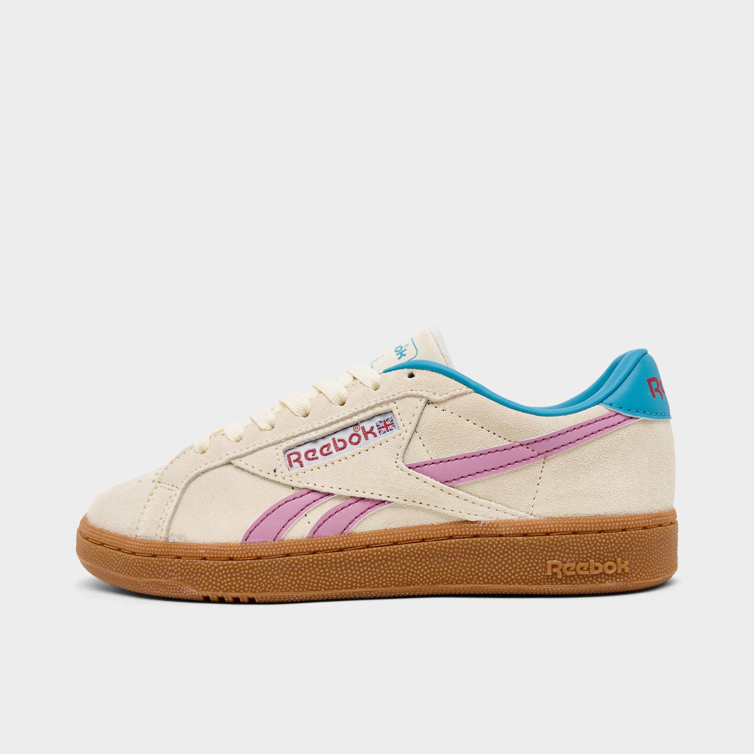 Reebok Women's Club C Grounds UK Casual Shoes in Aged Beige/Berry Chill Size: 5.0