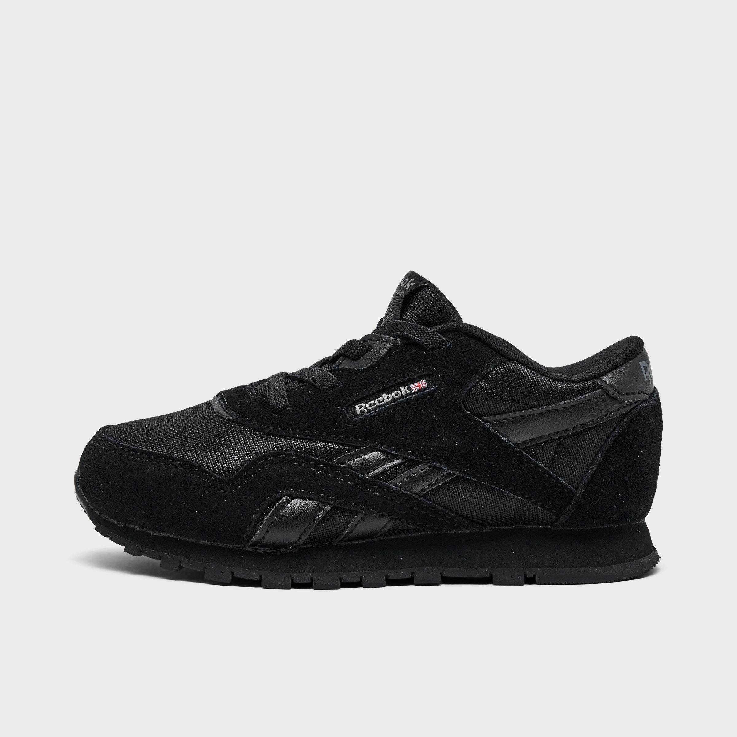 Reebok Kids Toddler Classic Nylon Stretch Lace Casual Shoes in Black Size: 4.0