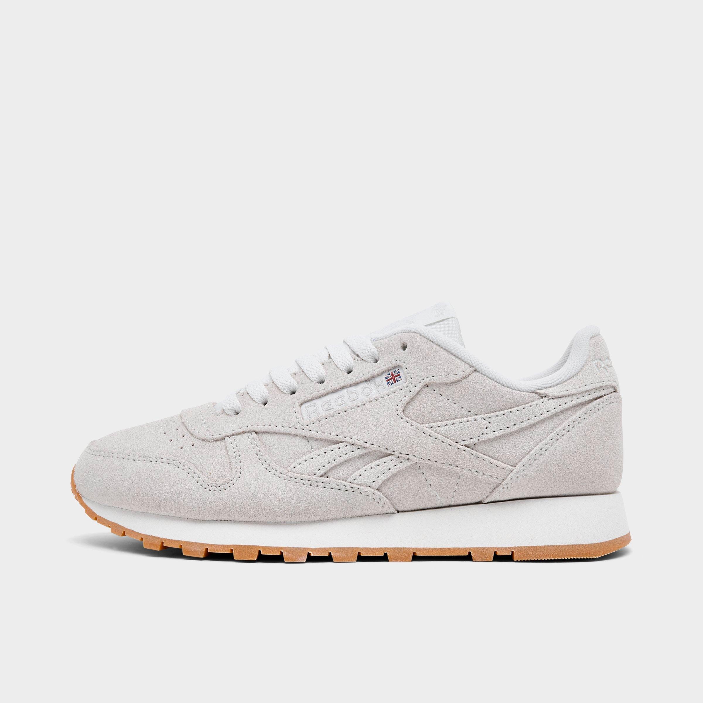 Reebok Women's Classic Leather Casual Shoes in Soft Grey/Chalk/Gum Size: 5.0