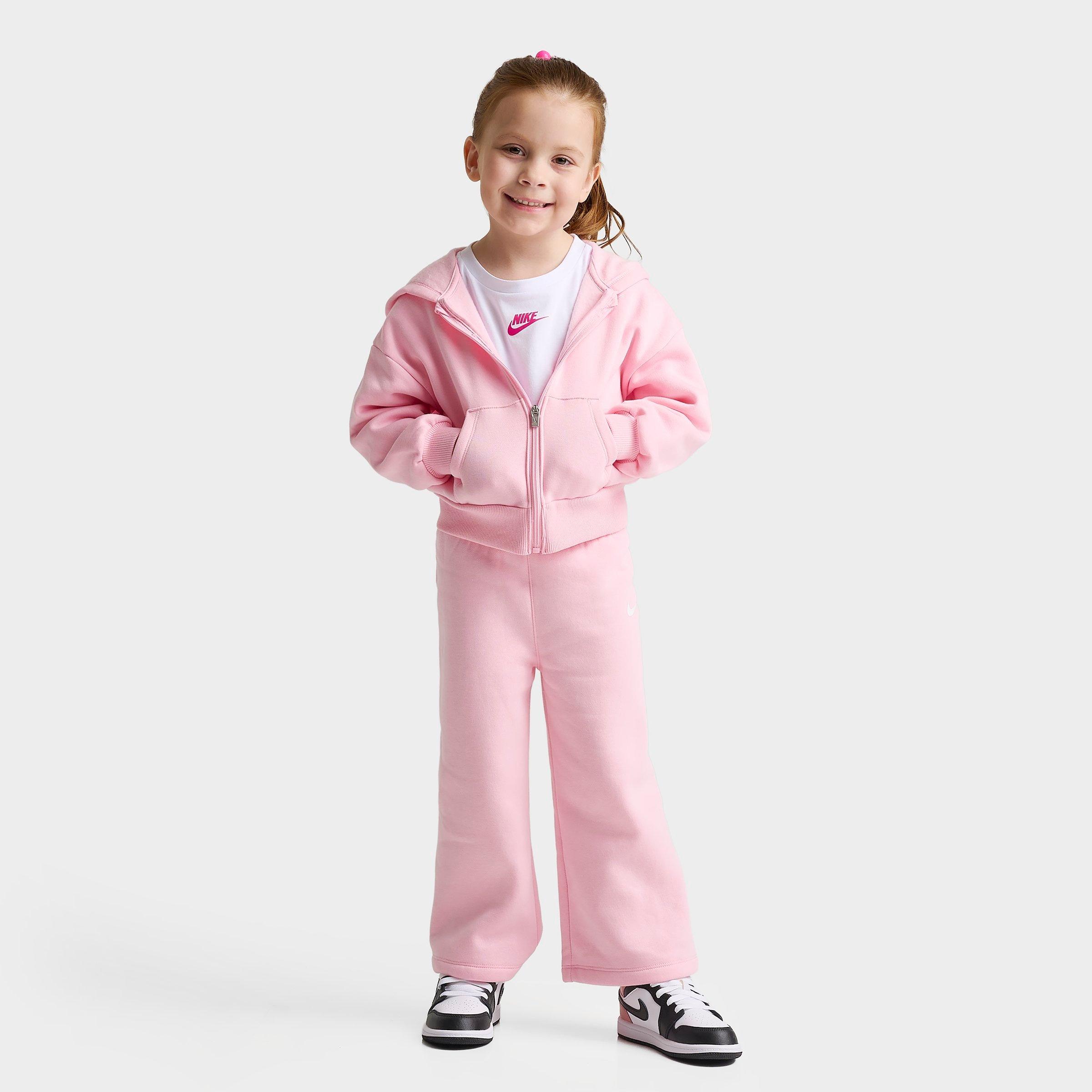 Nike Girls' Toddler Full-Zip Hoodie and Wide Leg Sweatpants Set
