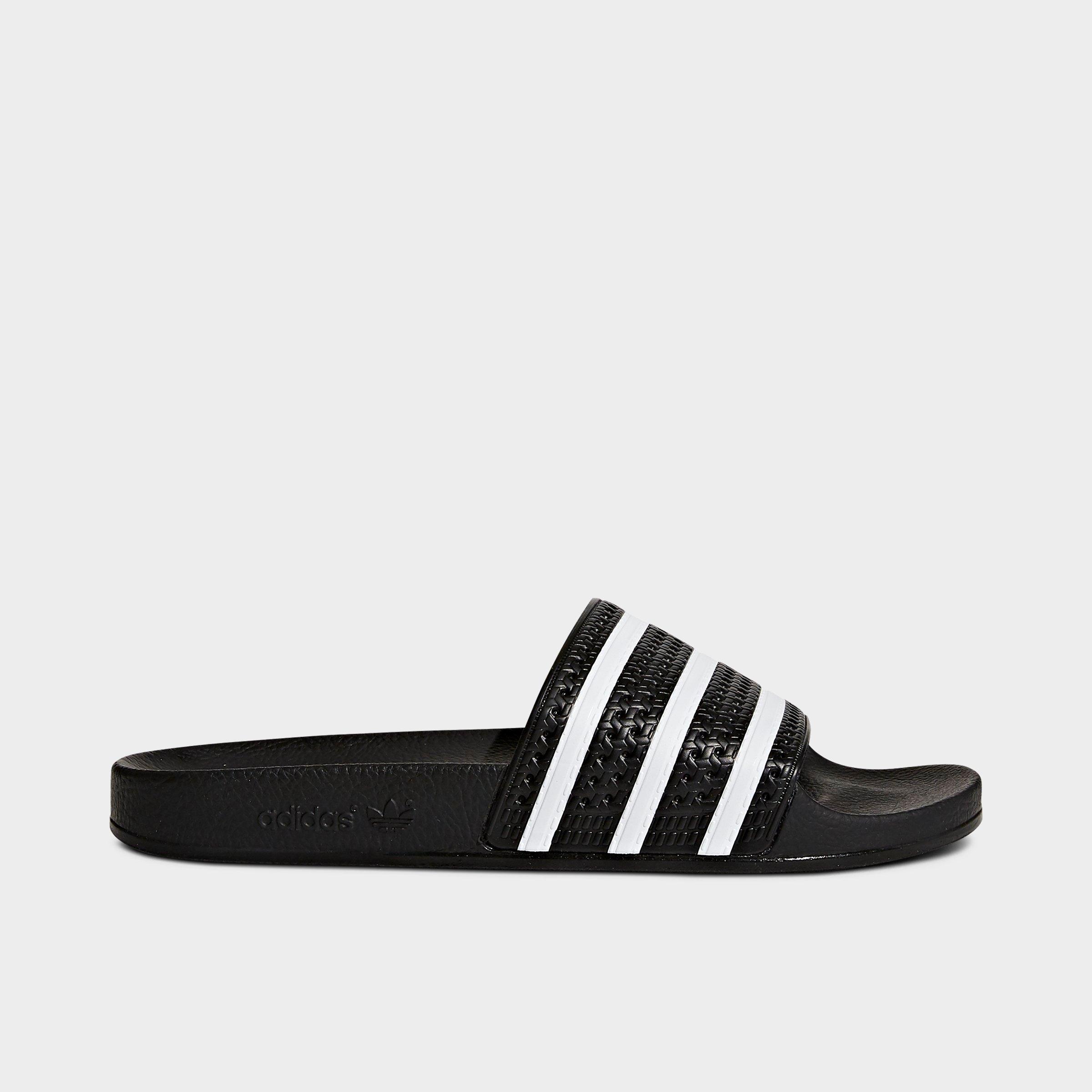 Adidas Men's adilette Slide Sandals in Black/Black Size 8