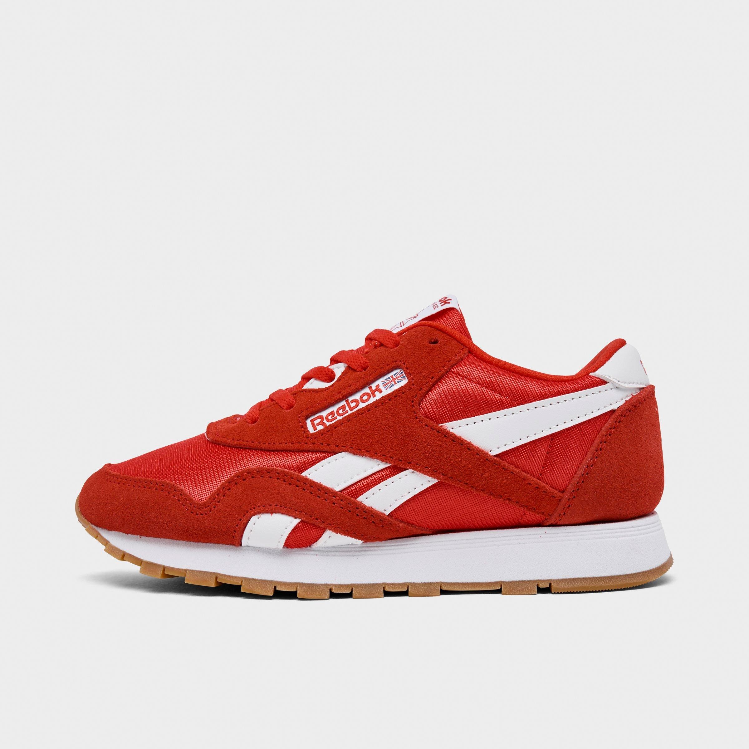 Reebok Girls' Little Kids Classic Nylon Casual Shoes in Red/White/Gum Size: 11.0