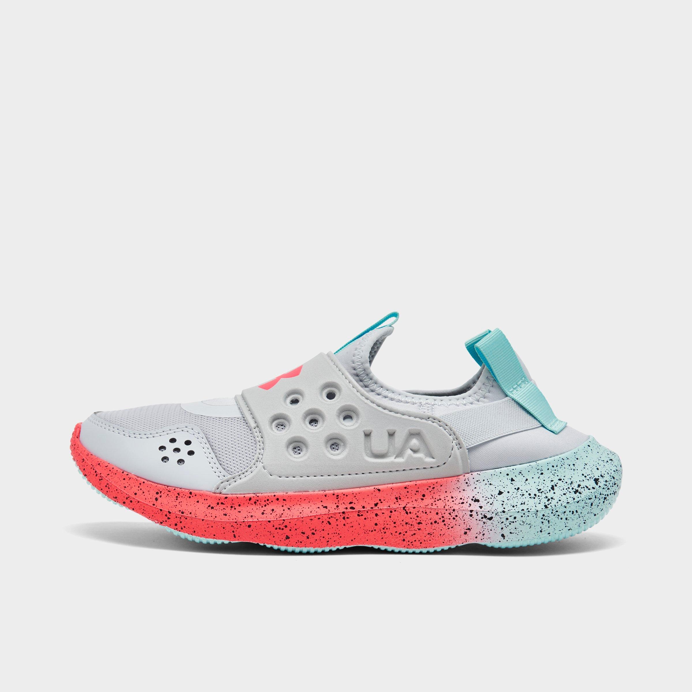 Under Armour Girls Big Kids Runplay Fade Slip On Running Shoes In Halo Grey Brilliance Modesens