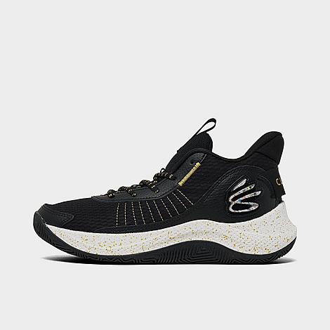 Under Armour Big Kids' Curry 3z7 Basketball Shoes In Black/black/metallic Gold