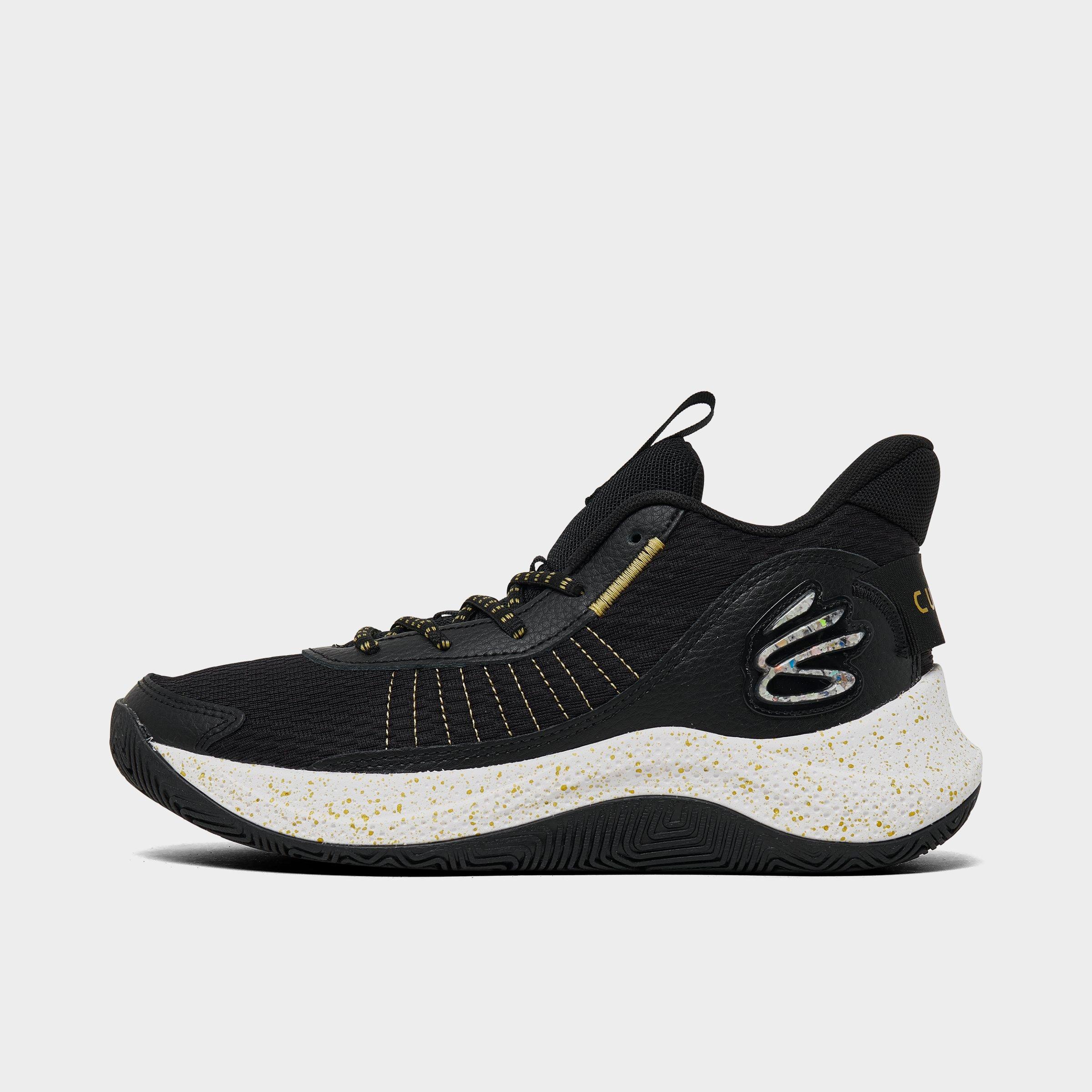 Under Armour Big Kids' Curry 3z7 Basketball Shoes In Black/black/metallic Gold
