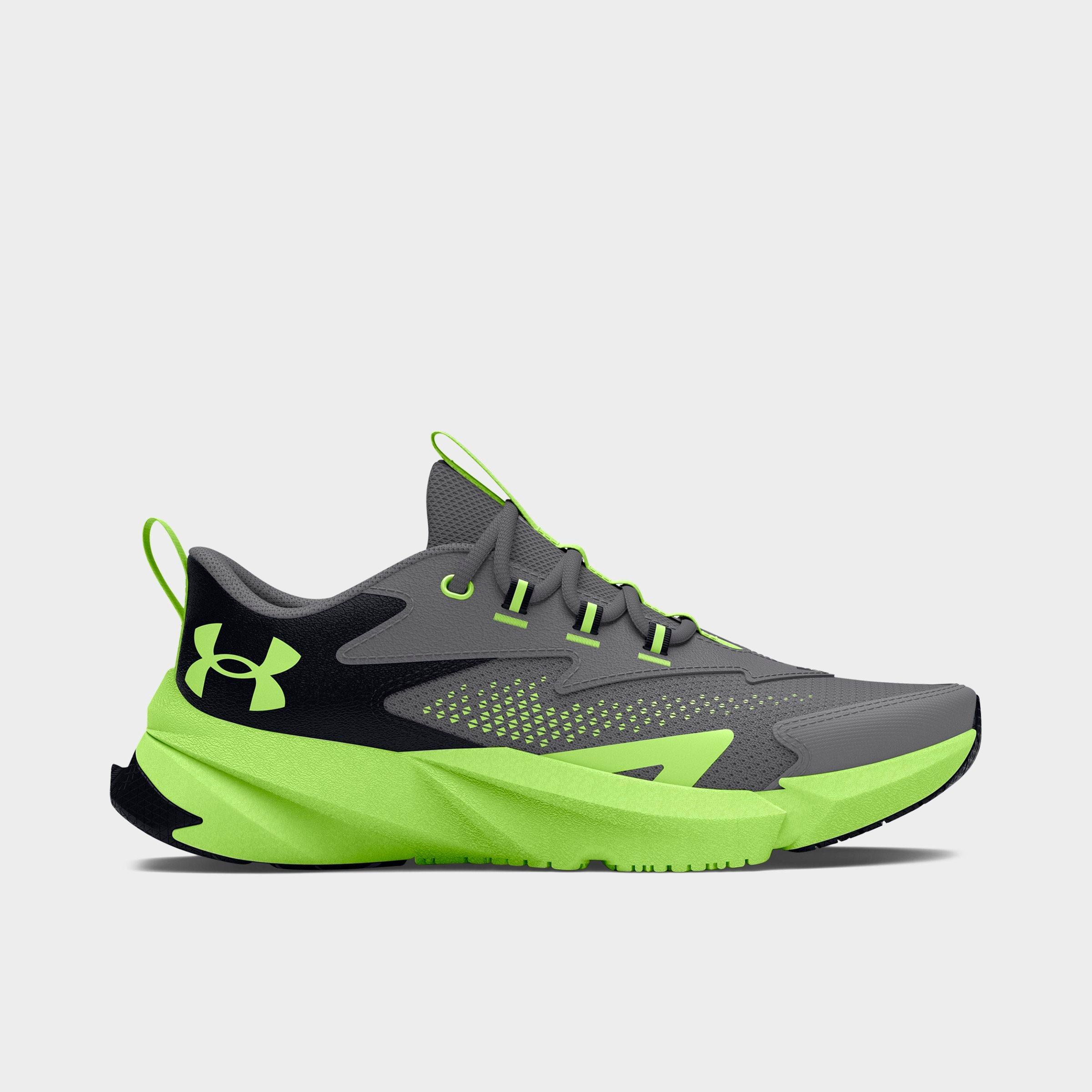 Under Armour Boys Big Kids Scramjet 6 Running Shoes in Titan Gray/Black/Morph Green Size: 3.5