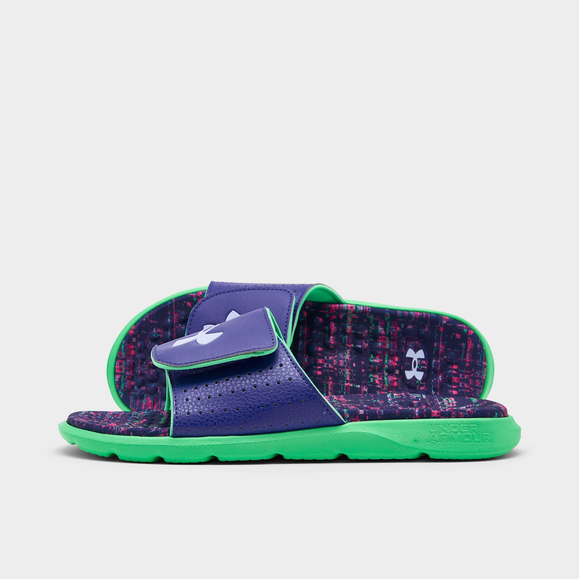 Under Armour Big Kids Ignite Pro Slide Sandals in Vapor Green/Cobalt Legacy Size: 4.0