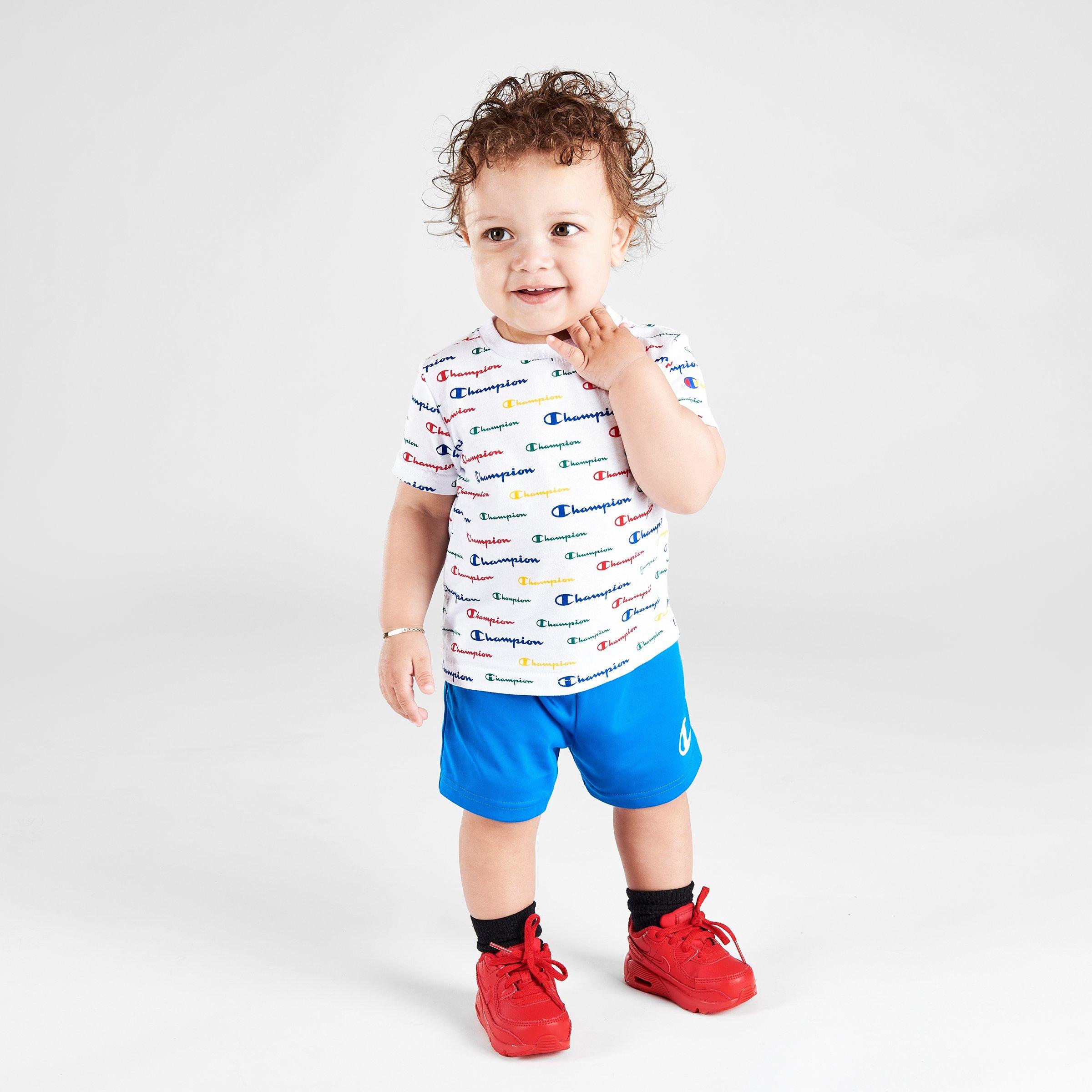 Champion Babies Boys Infant Allover Print Script Multi color Shorts And T shirt Set Size 24m Knit In White bozetto Blue multi ModeSens