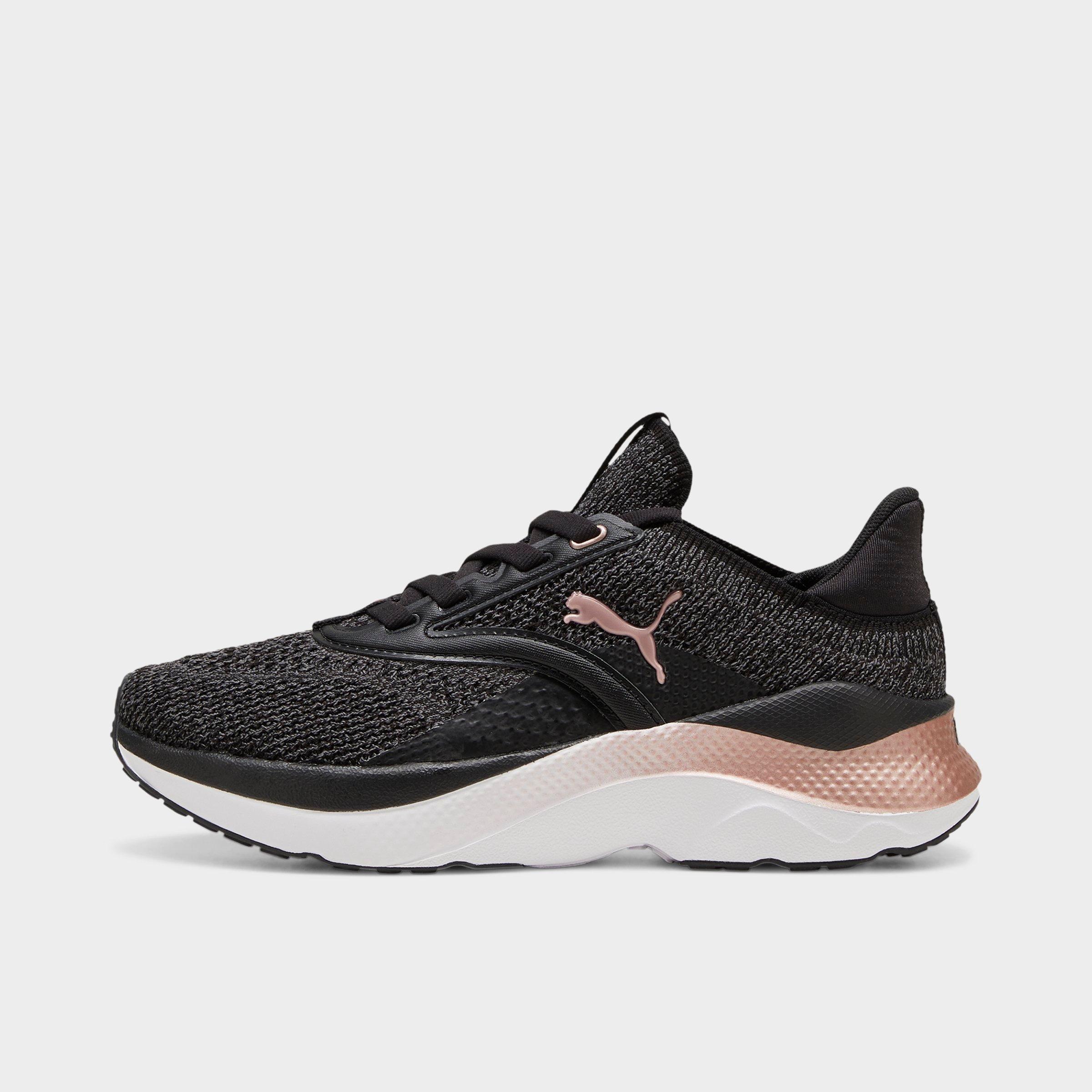 Women's Puma Softride Mayve Running Shoes in Puma Black/Cool Dark Gray/Rose Gold Size: 5.5