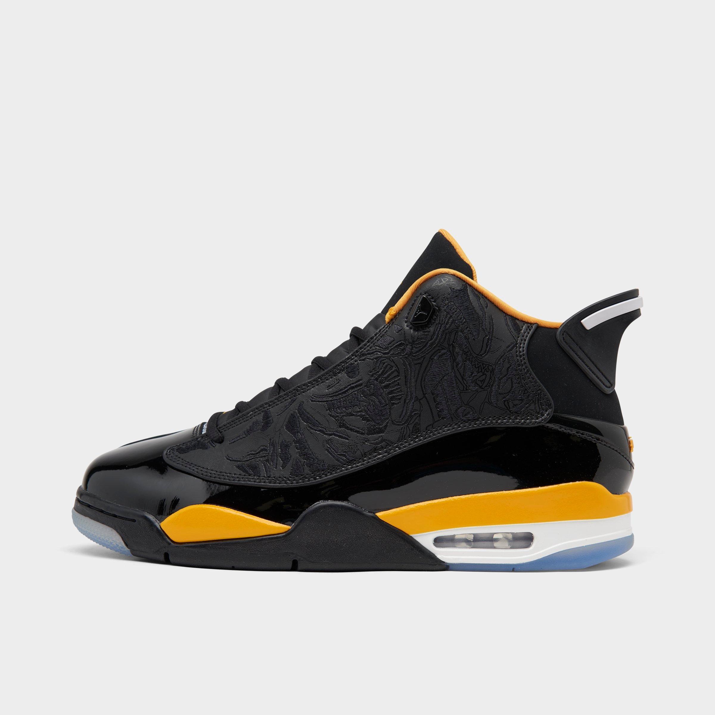 Nike Men's Air Jordan Dub Zero Black Taxi Shoes - Black / Yellow