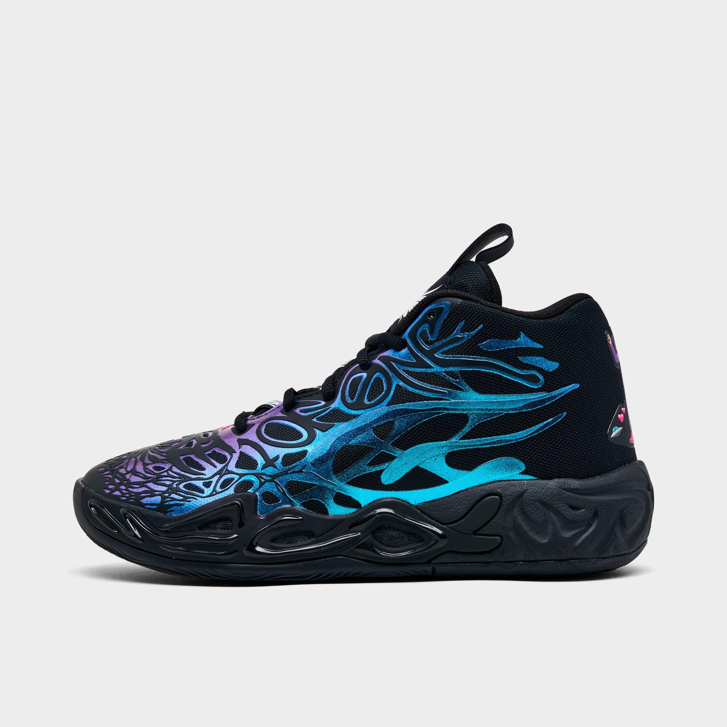Puma Big Kids' LaMelo Ball MB.0 Basketball Shoes in Blue/Black/Black Multi Size 4