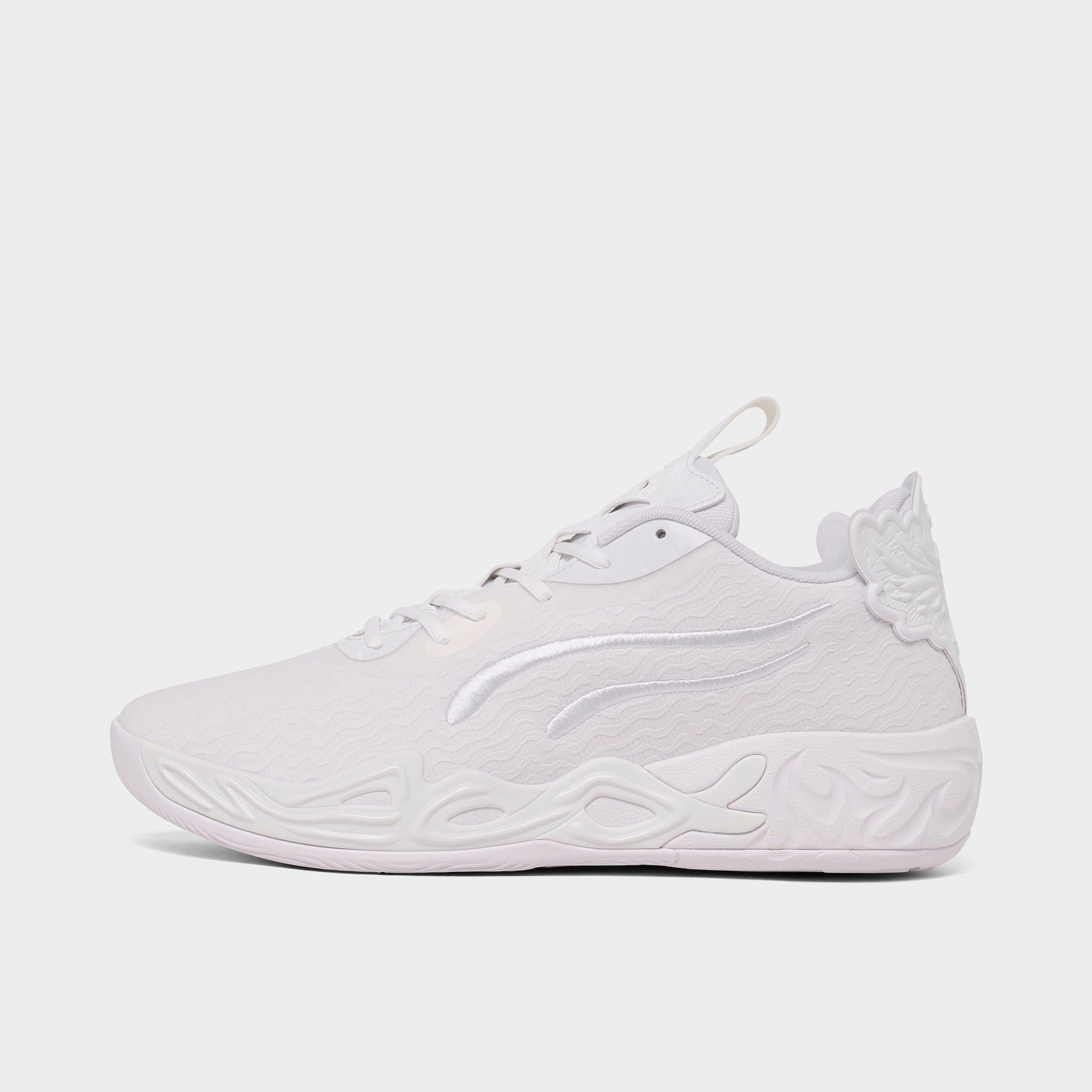 Men's Puma LaMelo Ball MB.04 Low Basketball Shoes in Ice White/White/White Size: 7.5