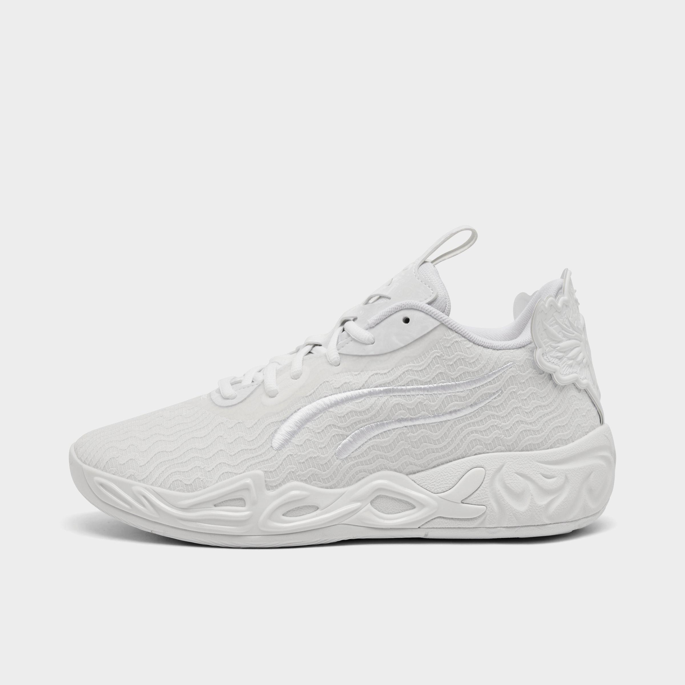 Big Kids Puma LaMelo Ball MB.04 Low Basketball Shoes in Puma White/Sun Struck Size: 4.0