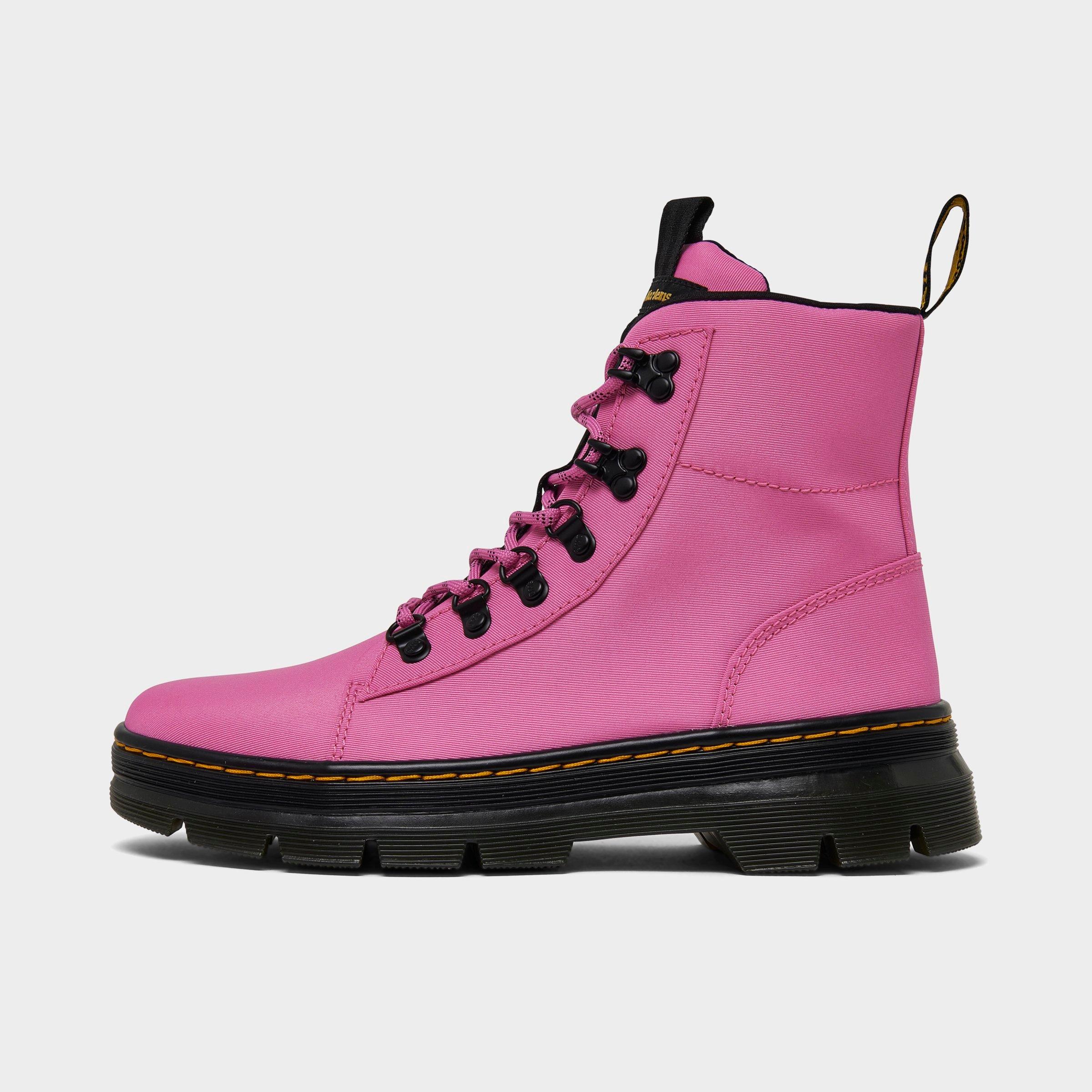 Dr. Martens Women's Combs Ajax Leather Lace Up Boots in Thrift Pink/Black Size: 6.0