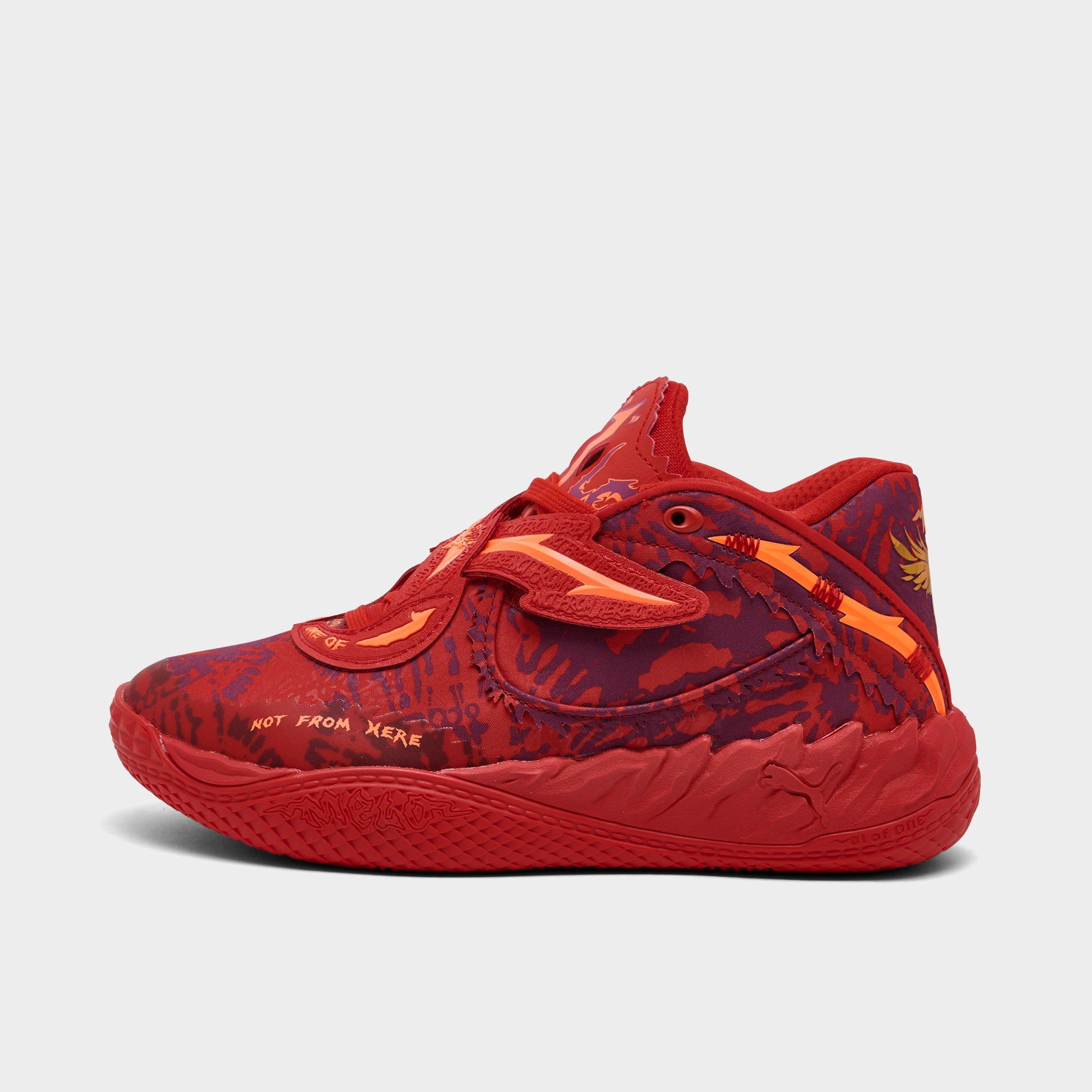 Little Kids Puma LaMelo Ball MB.05 Basketball Shoes in Red/Magenta Gleam/Fluro Orange Size: 1.0