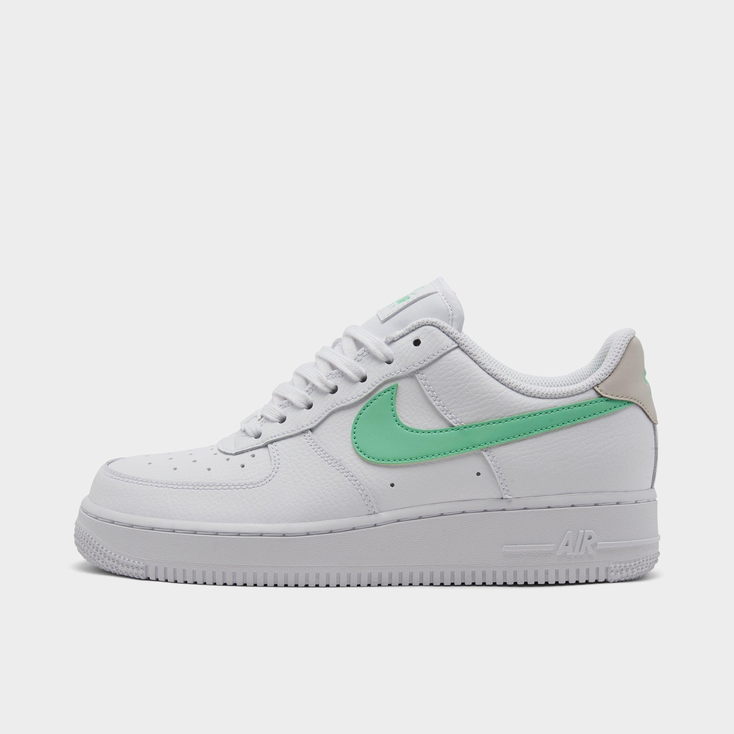 Nike Women's Air Force 1 Low Casual Shoes In White/green Glow/light Bone/white