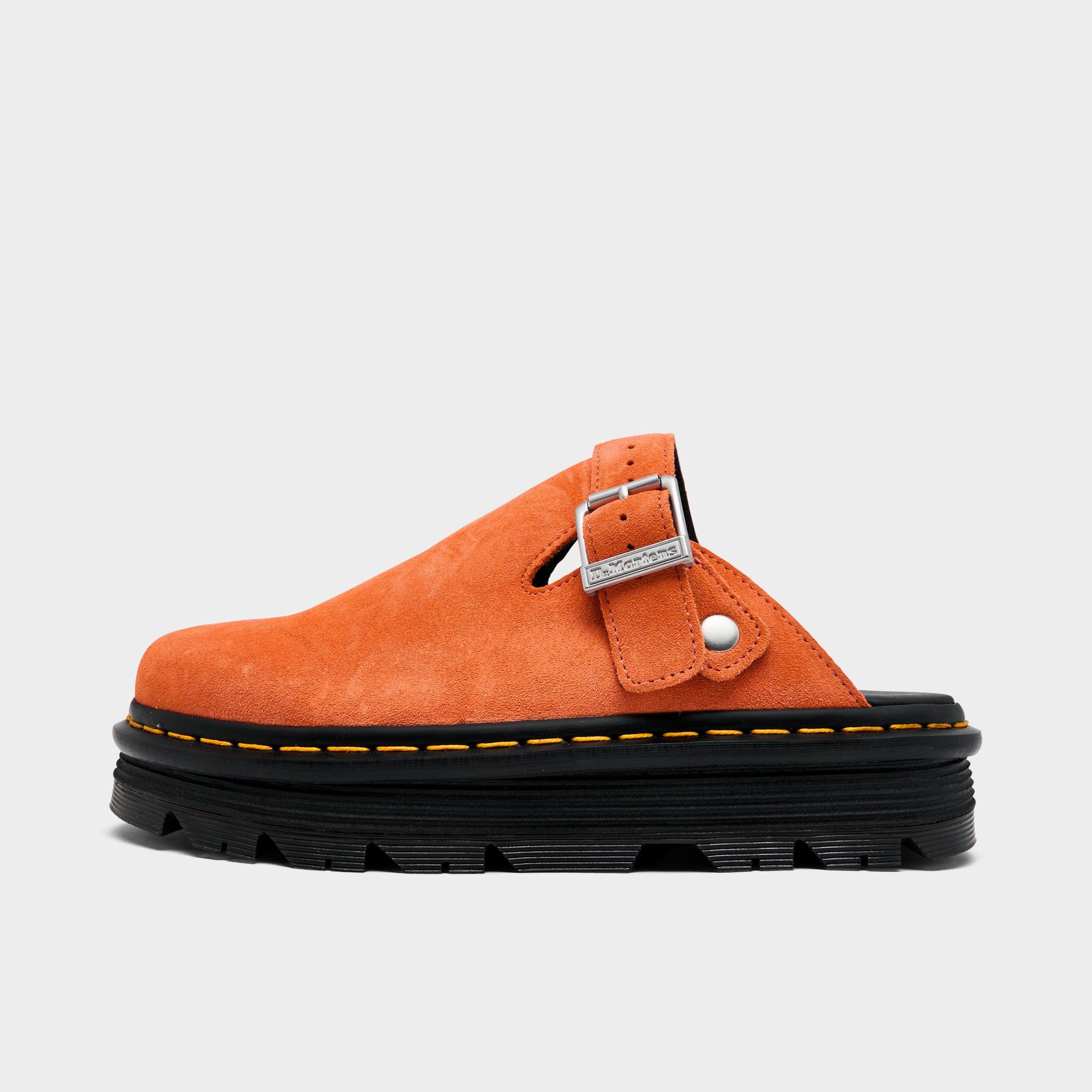 Dr. Martens Women's Zebzag Suede Slingback Mule Sandals in Orange Zest Size: 5.0