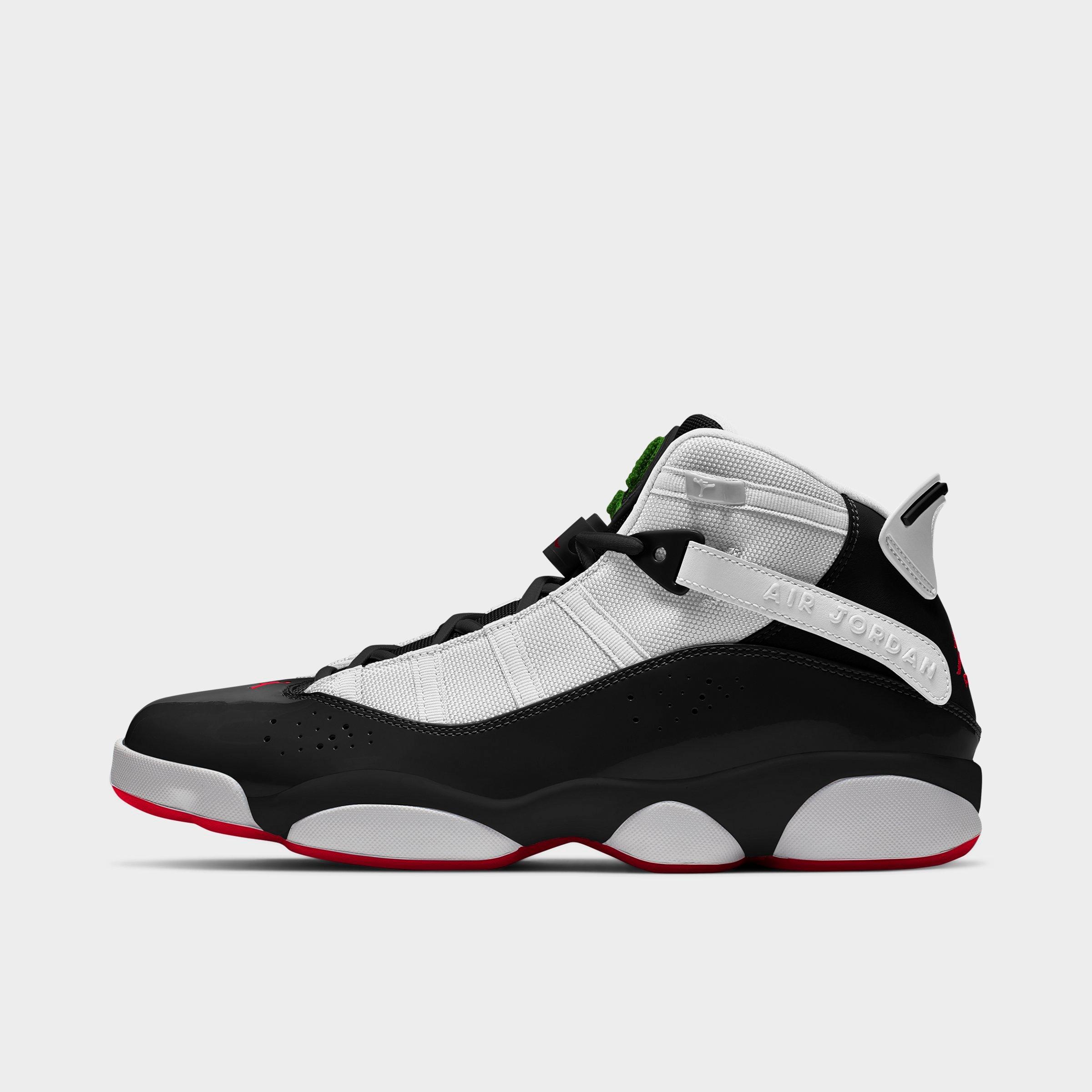 Nike Jordan Men's Air 6 Rings Basketball Shoes In Black/university Red/white/chlorophyll