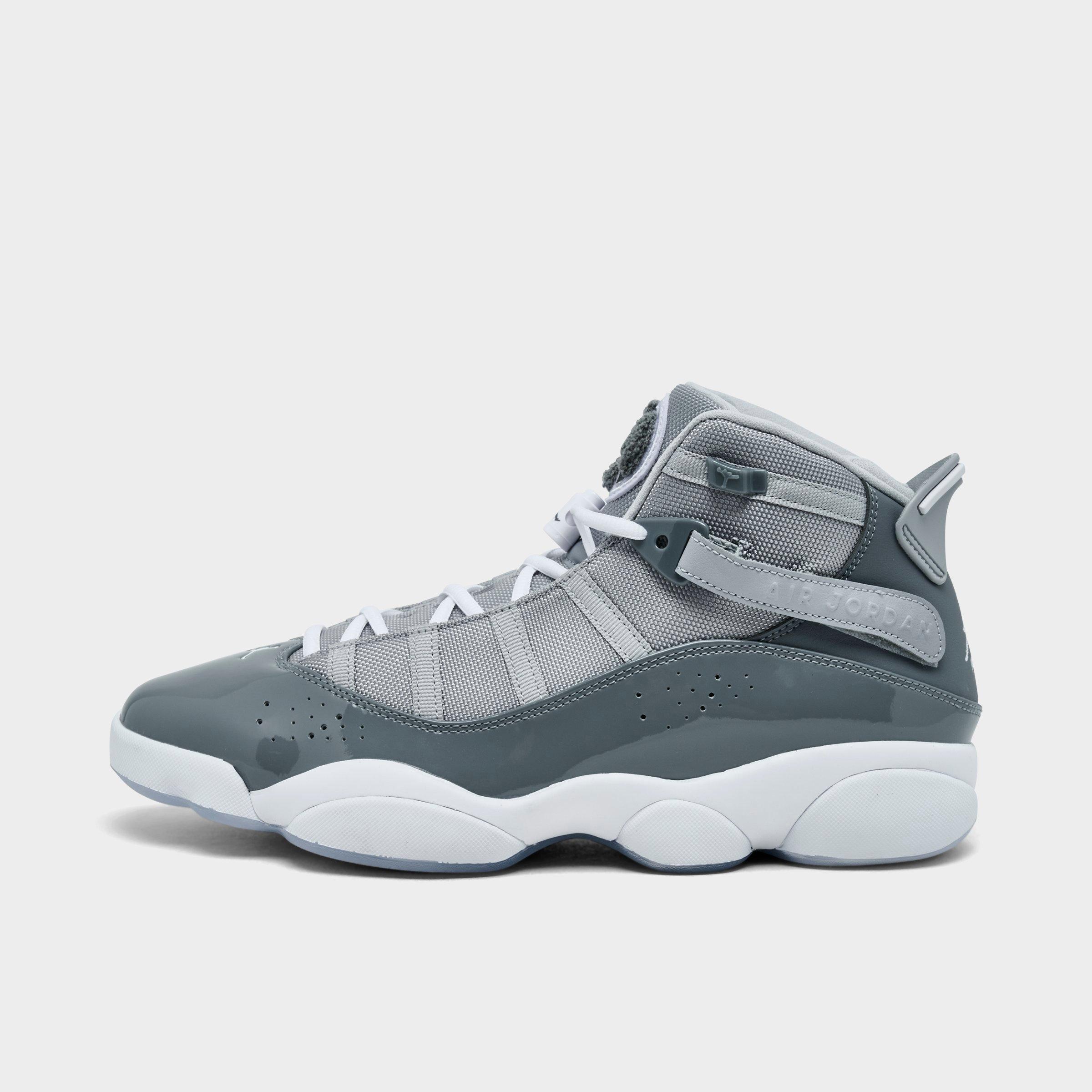 Jordan Men's Air 6 Rings Basketball Shoes in Grey/Cool Grey Size 9 Leather