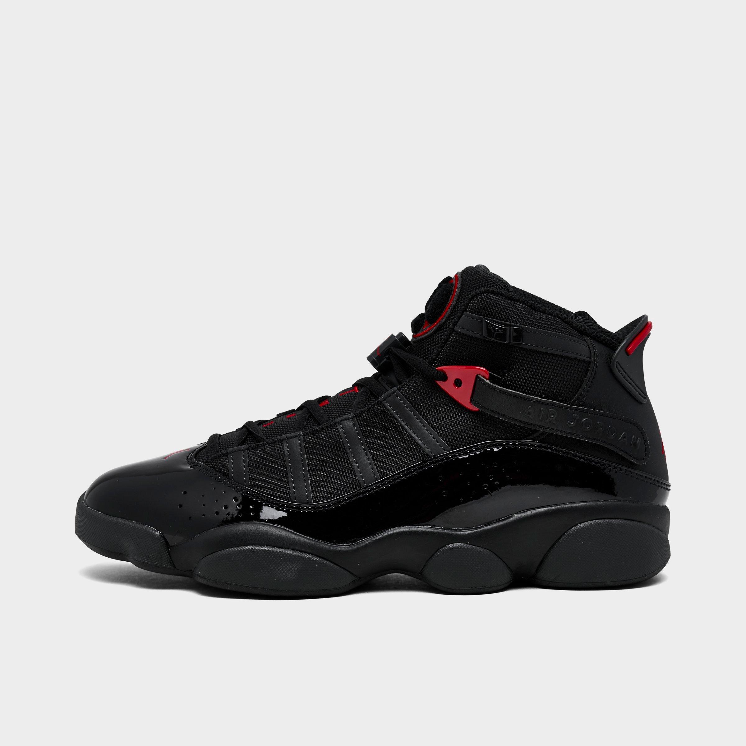 Jordan Men's Air 6 Rings Basketball Shoes in Black/Black Size 11.5 Leather