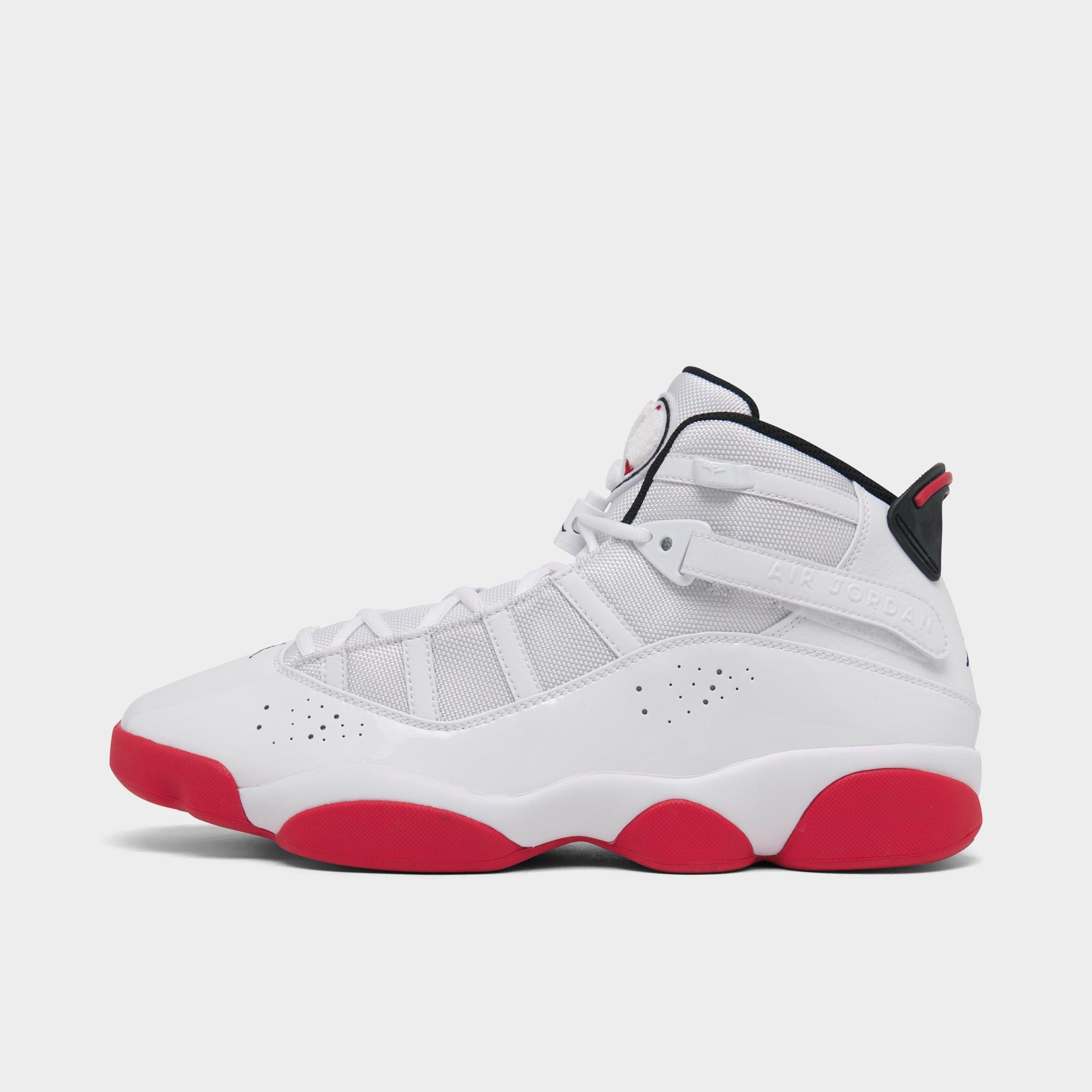 Nike Jordan Men's Air 6 Rings Basketball Shoes In White/university Red/black