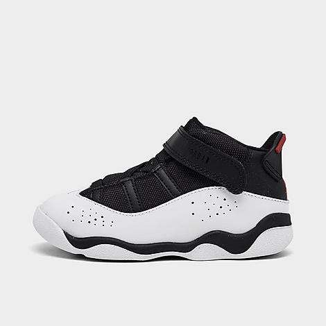 Nike Babies' Jordan Kids' Toddler Air 6 Rings Basketball Shoes In Black/white/university Red