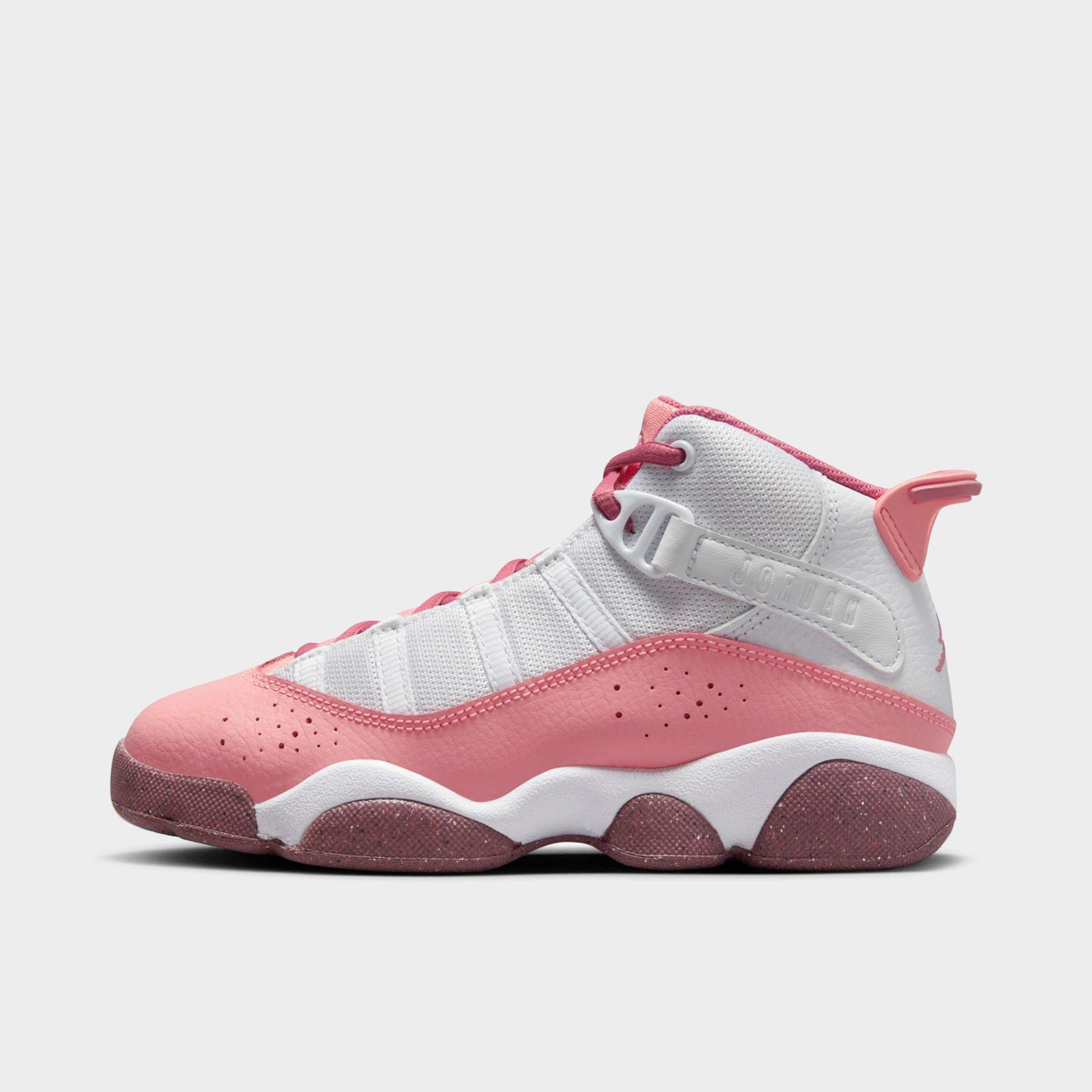 Nike Jordan Little Kids' Air 6 Rings Basketball Shoes In Coral Chalk/desert Berry/white