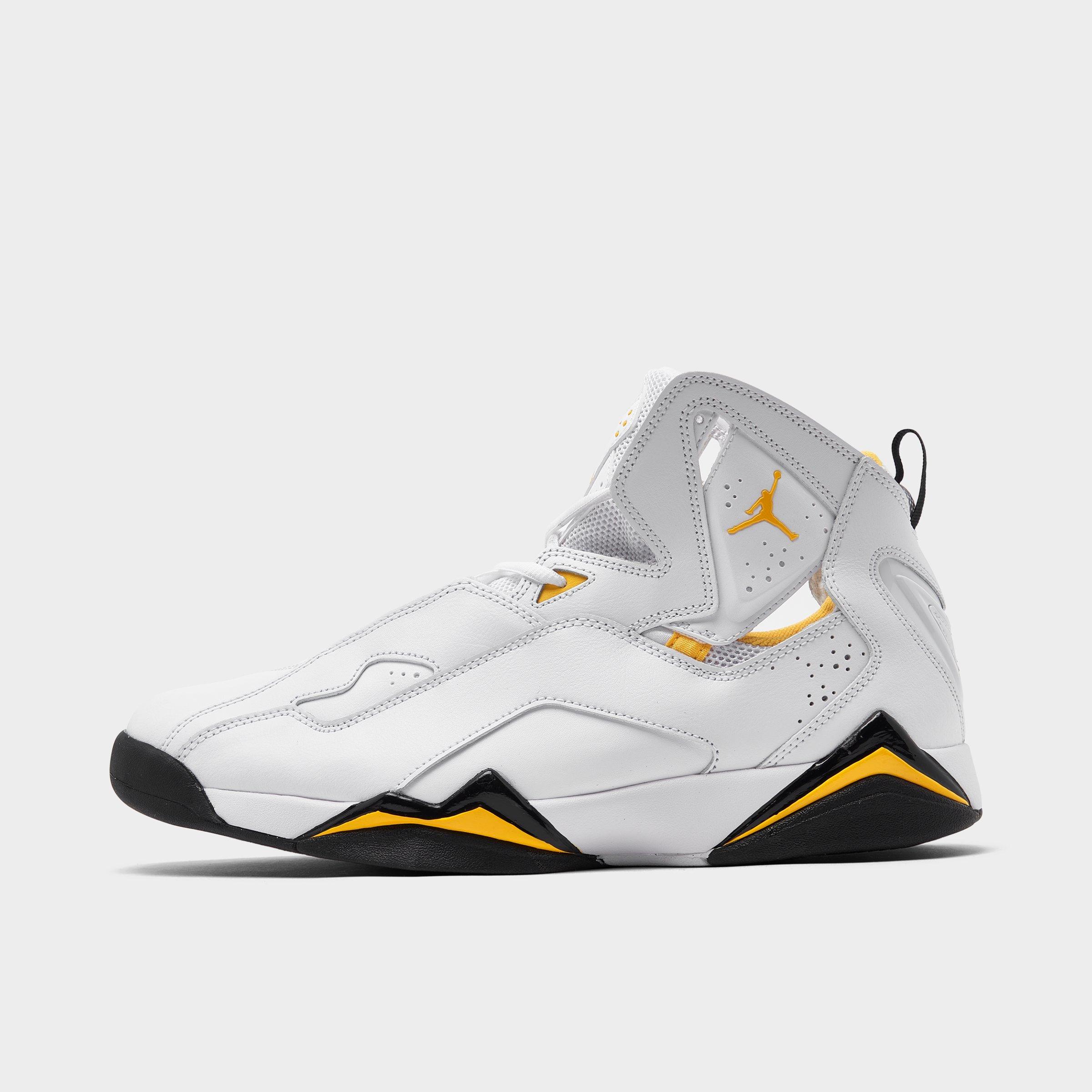 Nike Jordan Men's True Flight Basketball Shoes In White/black/yellow Ochre