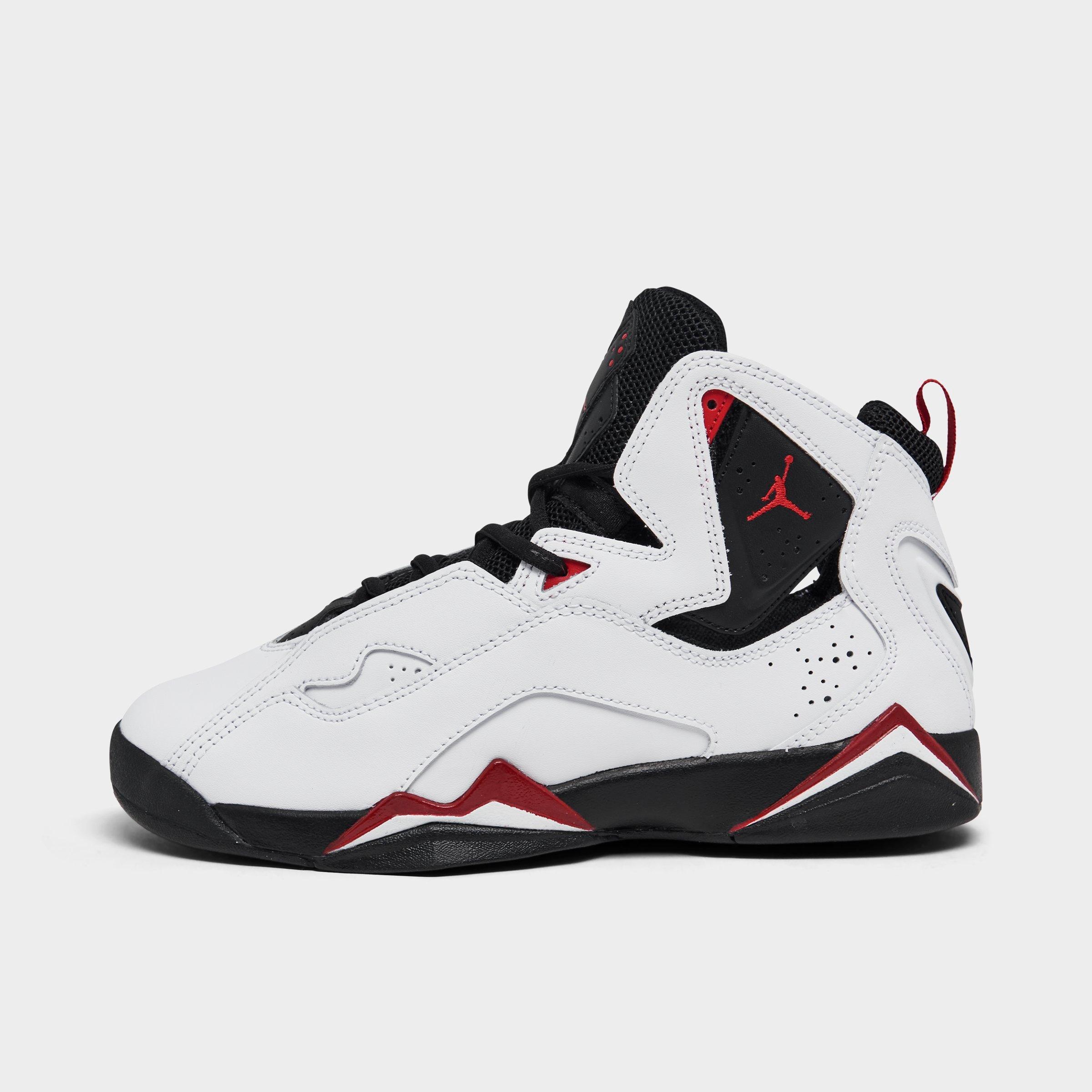 Nike Jordan Big Kids' Jordan True Flight Basketball Shoes In White/varsity Red/black