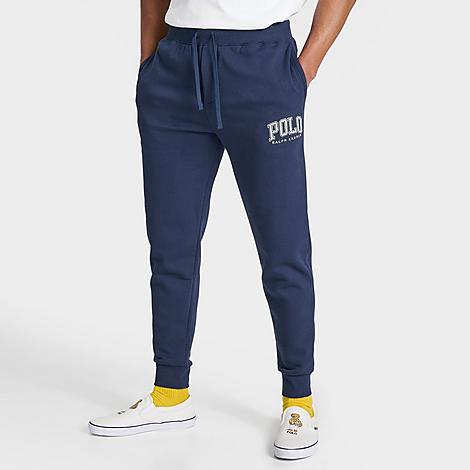 Shop Polo Ralph Lauren Men's Rl Fleece Logo Jogger Pants In Cruise Navy