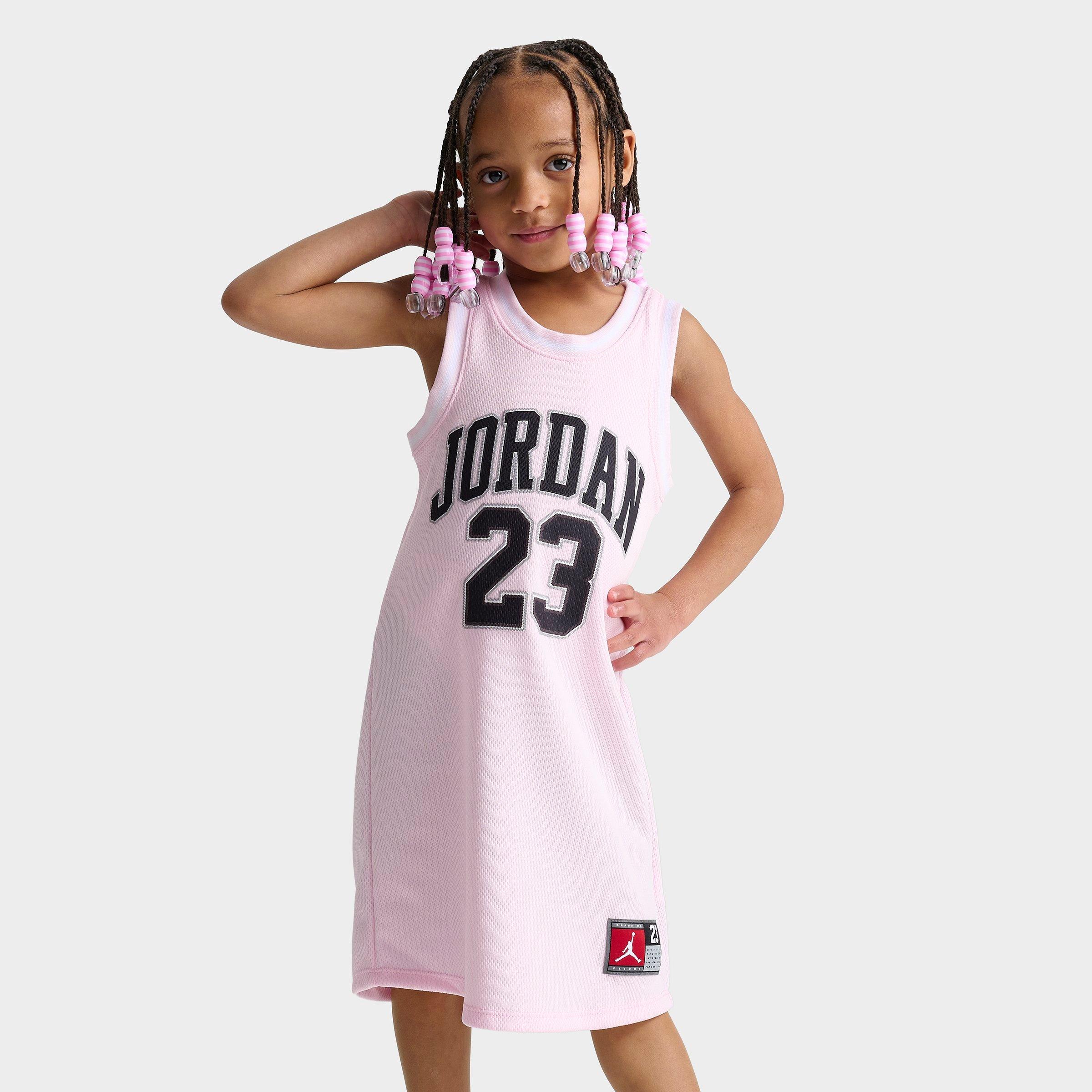 Jordan Girls' Little Kids 23 Jersey Dress in Pink Foam Size: 6X