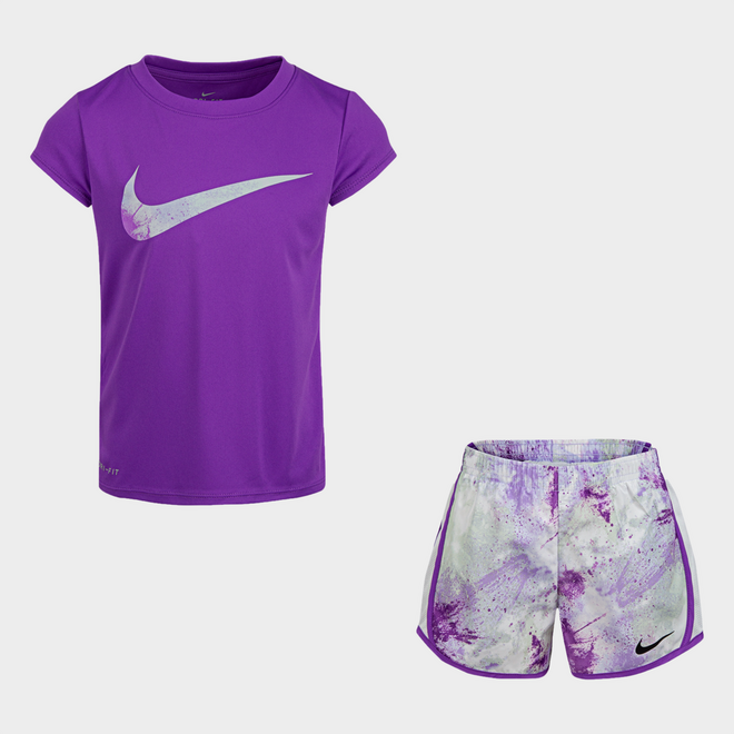 Girls' Little Kids' Nike Dri-FIT Tie-Dye T-Shirt and Shorts Set