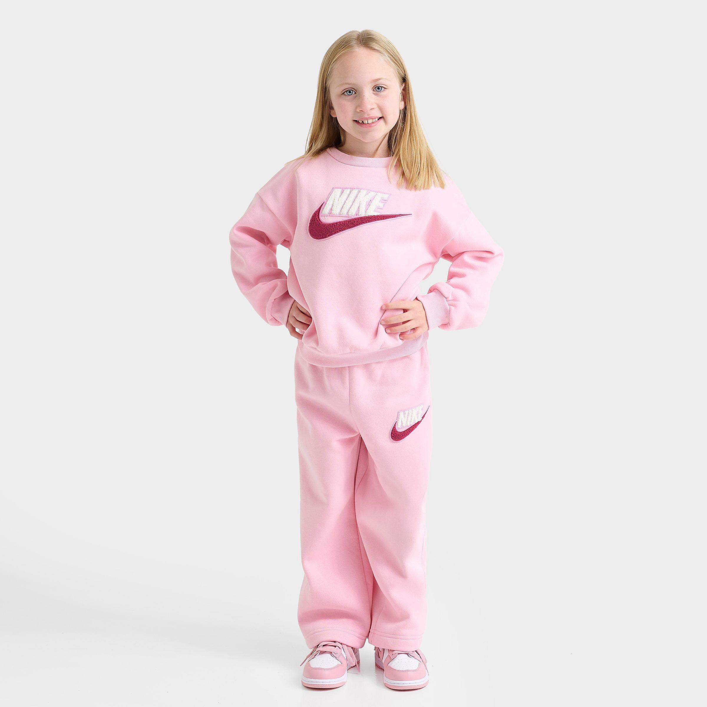 Nike Girls' Infant Futura Crewneck Sweatshirt And Sweatpants Set In Pink