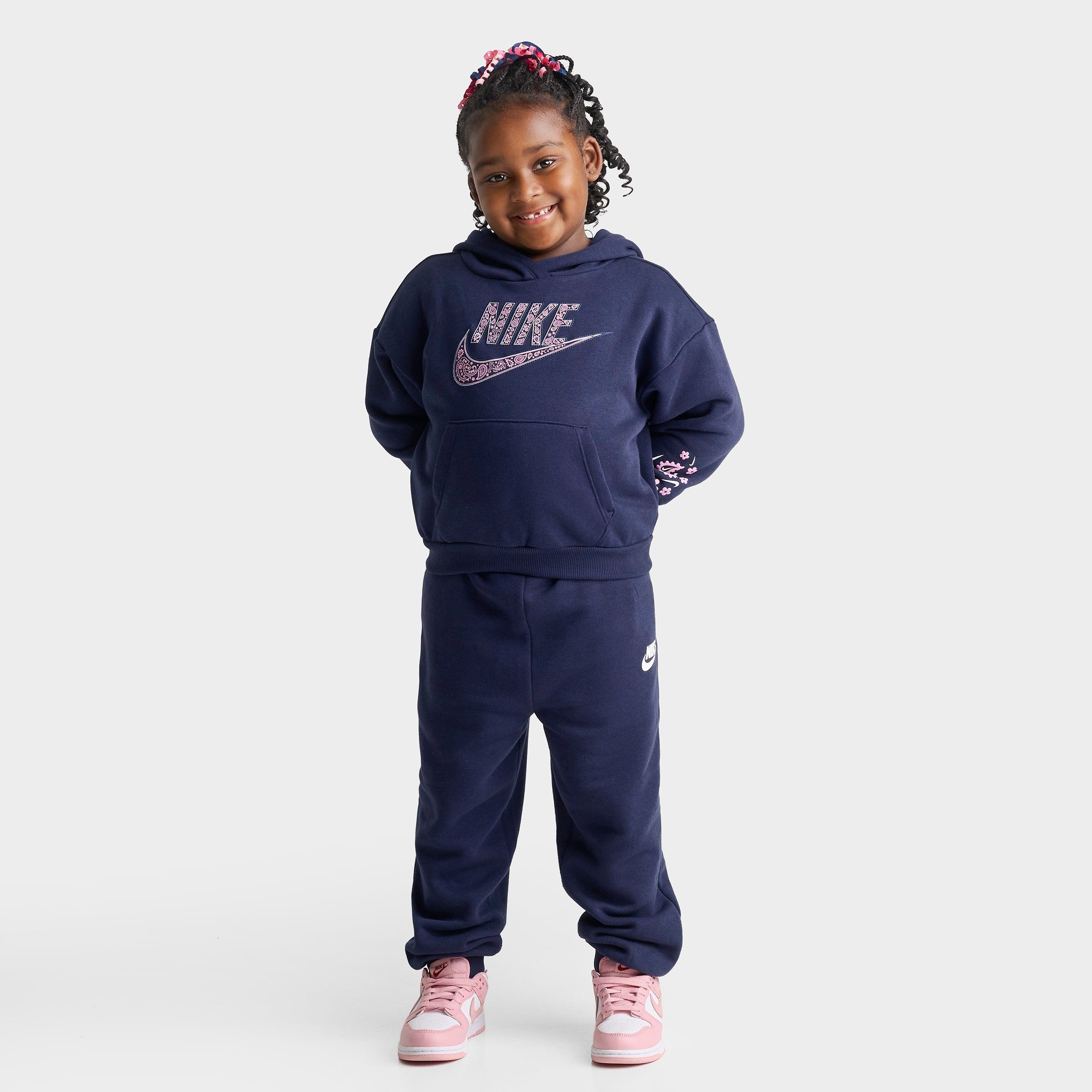 Nike Girls' Little Kids Paisley Pullover Hoodie and Jogger Pants Set