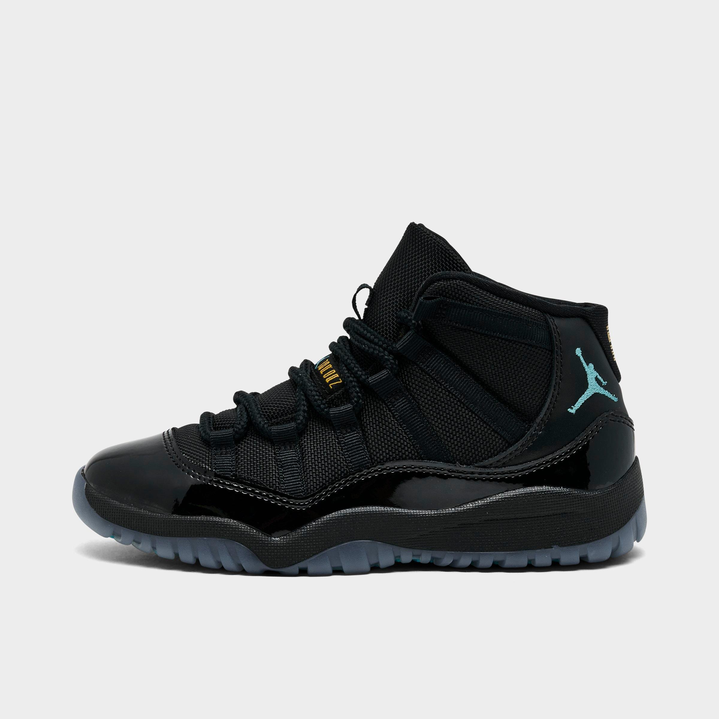 Jordan Little Kids Air Retro 11 Basketball Shoes in Black/Gamma Blue/Varsity Maize Size: 1.0