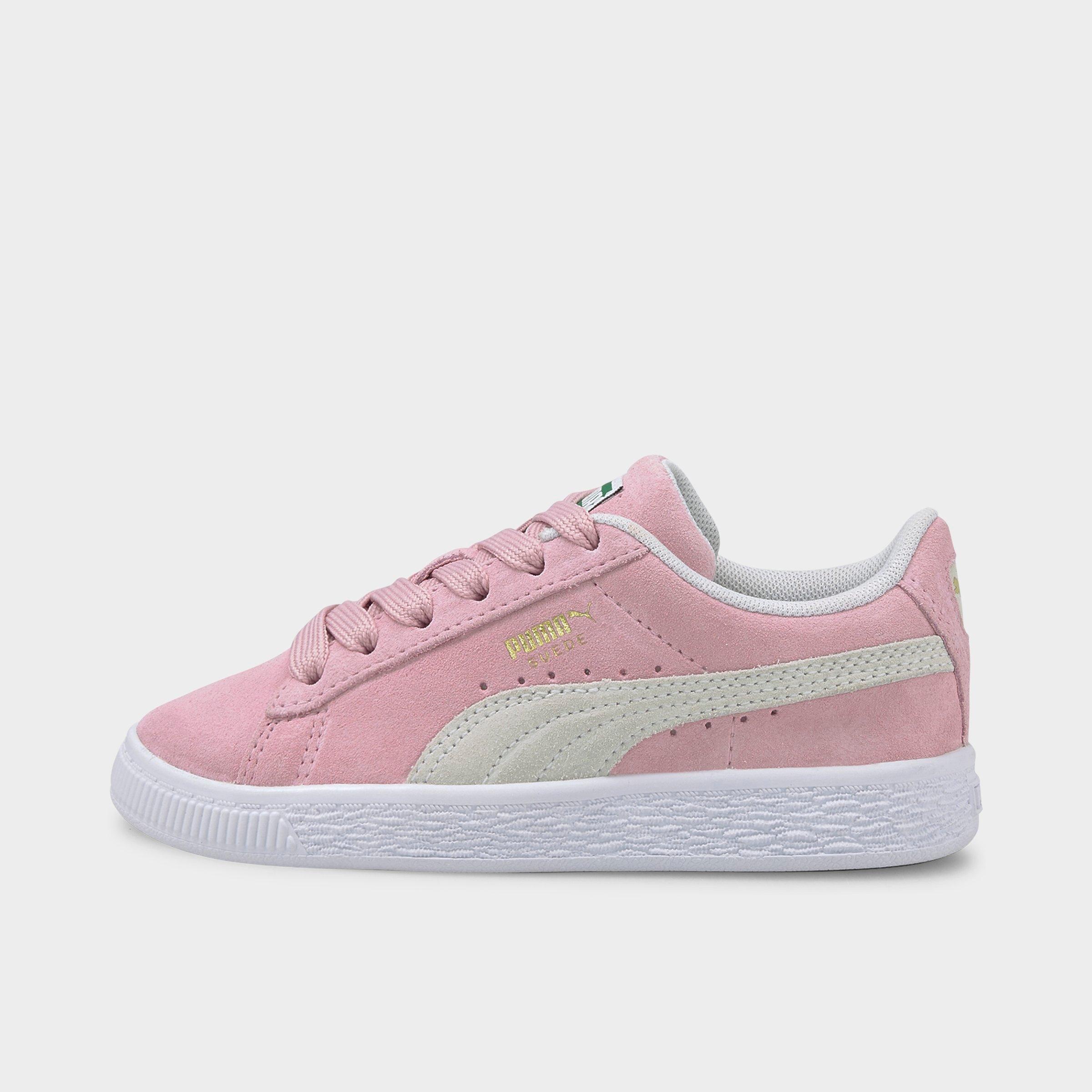 Puma Little Girl's & Girl's Classic Suede Sneakers In Pink Lady/ White