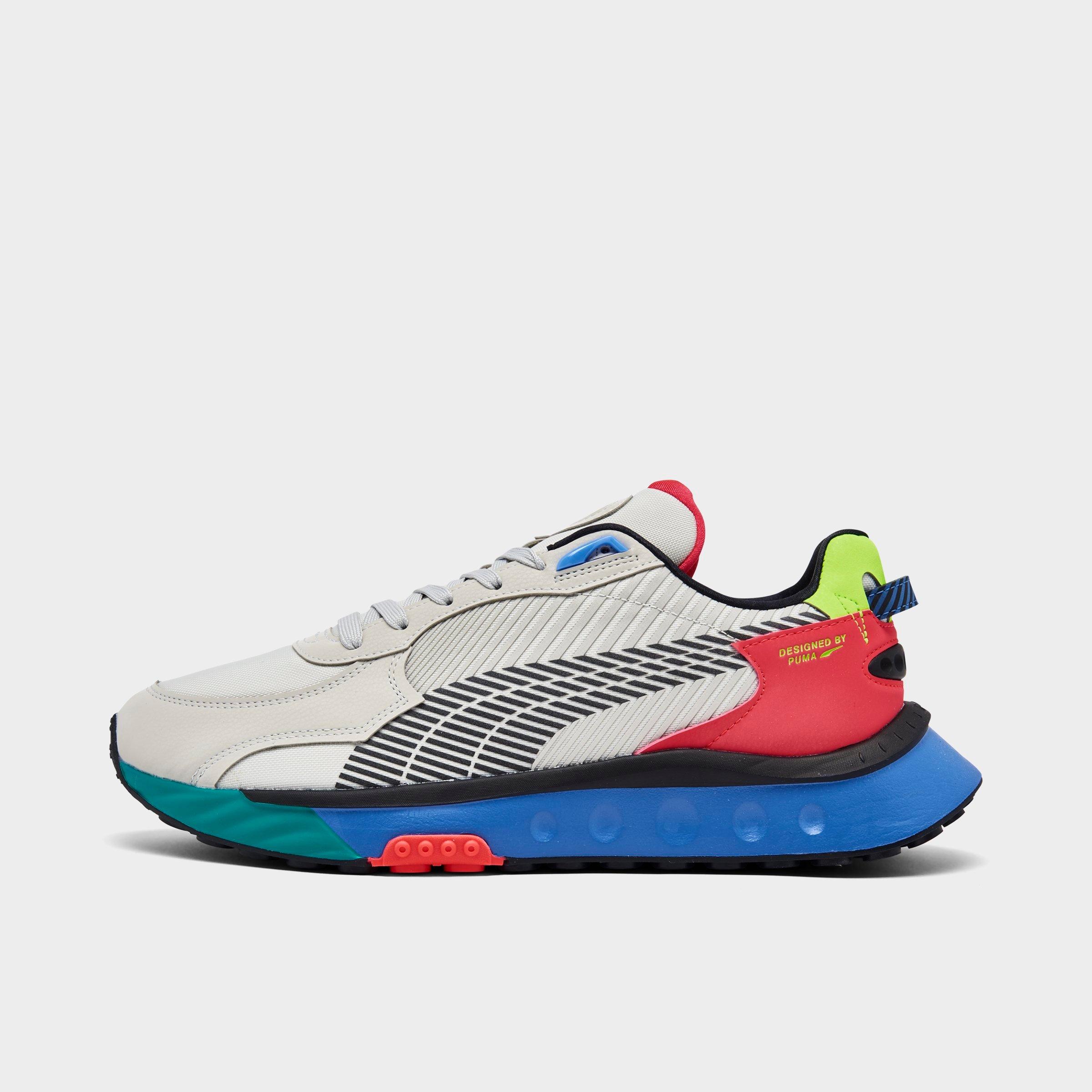 Men's Puma Wild Rider Dazed Casual Shoes in Grey Violet/Sunblaze Size: 11.5