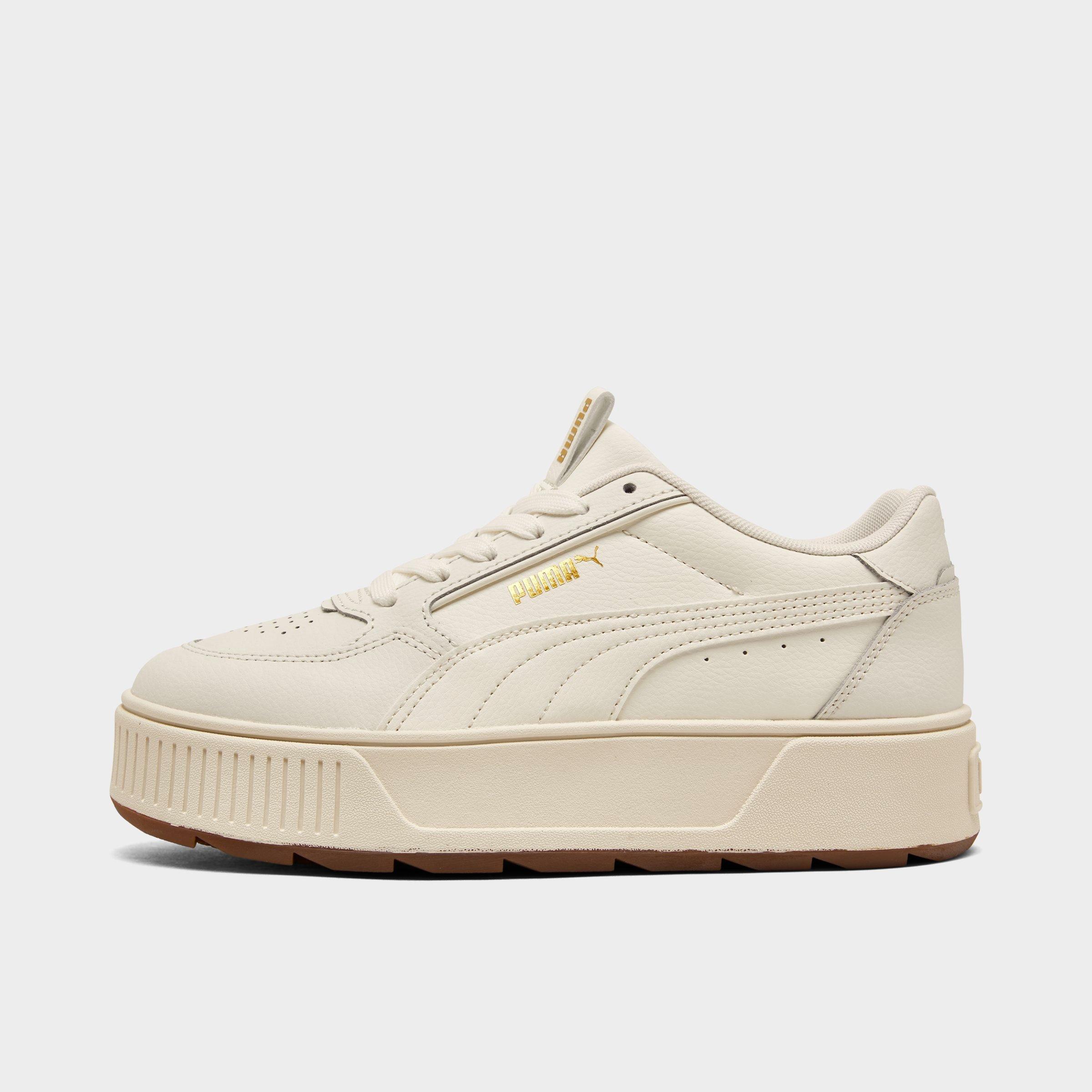 Women's Puma Karmen Rebelle Platform Casual Shoes in Warm White/Puma Team Gold Size: 6.0
