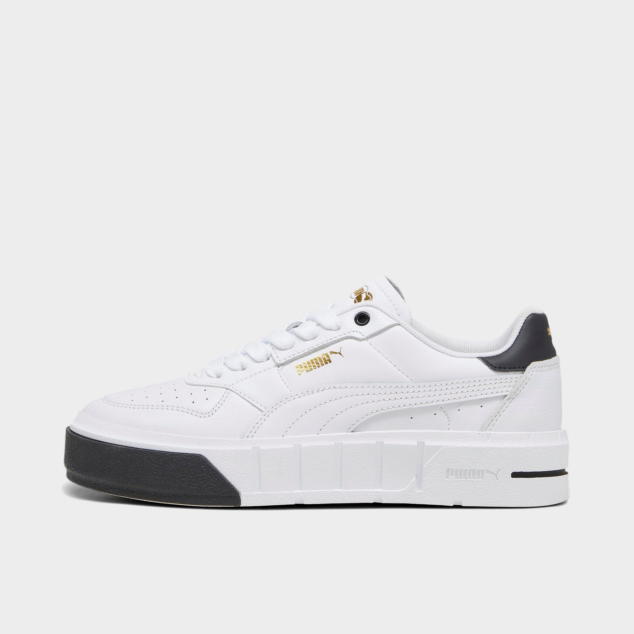 Women's Puma Cali Court Leather Casual Shoes in Puma White/Puma Black Size: 5.5