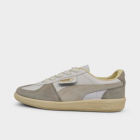 Puma Men's Palermo Leather Low Casual Shoes In  White/cool Light Grey/sugared Almond