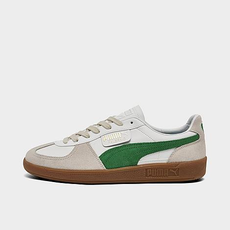 Shop Puma Men's Palermo Leather Low Casual Shoes In  White/vapor Gray/archive Green