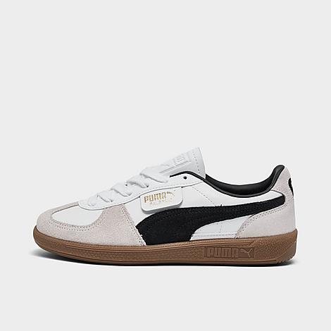 Shop Puma Women's Palermo Leather Casual Shoes In  White/vapor Gray/gum