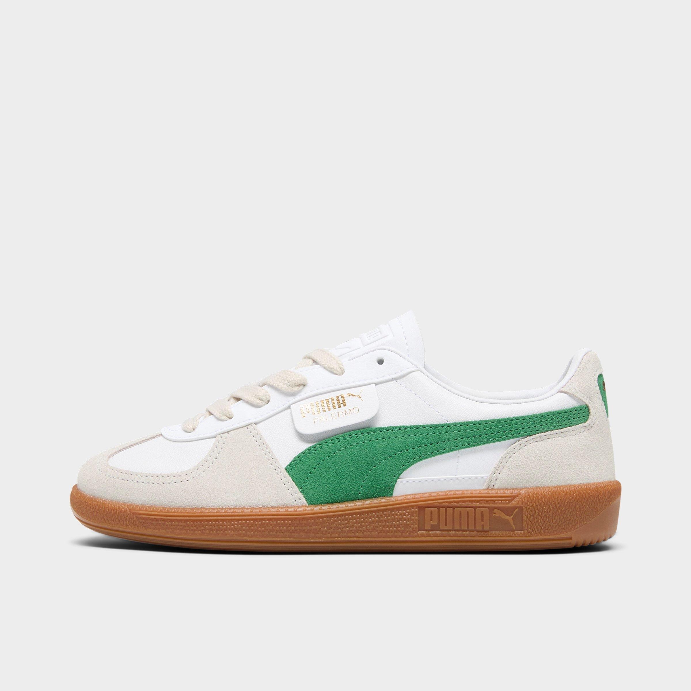Shop Puma Women's Palermo Casual Shoes In  White/vapor Gray/archive Green