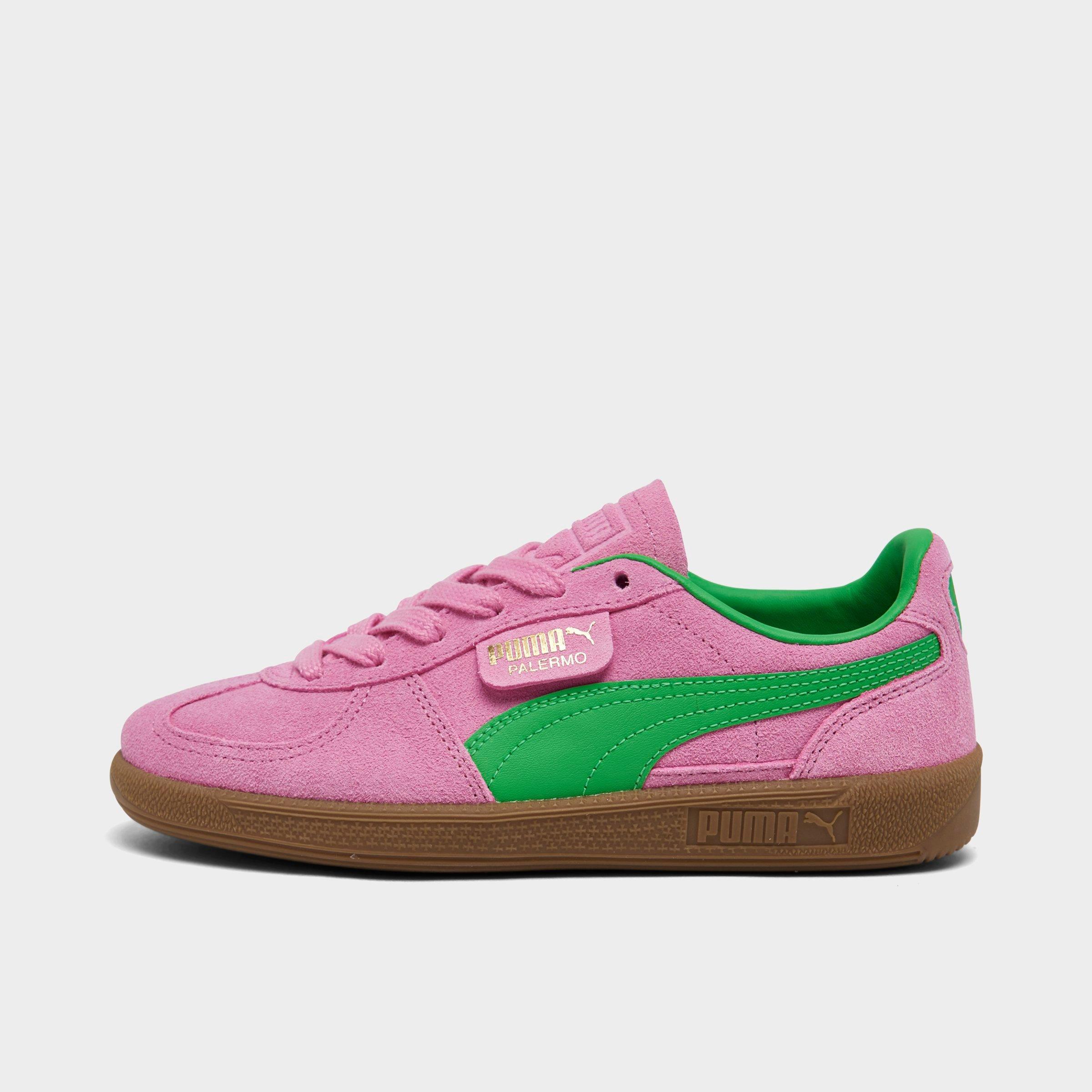 Big Kids Puma Palermo Casual Shoes in Pink/Green Size: 4.0