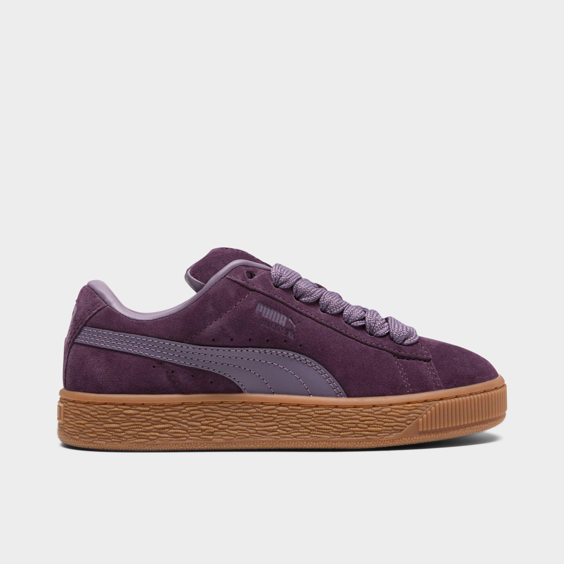 Big Kids Puma Suede XL Skate Casual Shoes in Midnight Plum/Purple Charcoal Size: 4.0