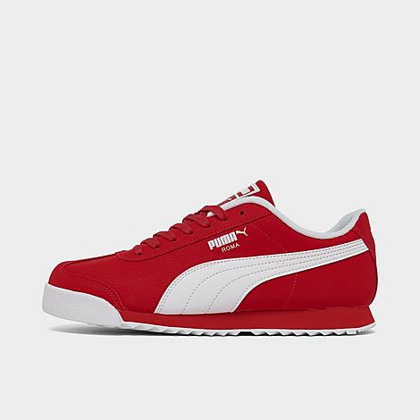 Shop Puma Big Kids' Roma Reverse Casual Shoes In For All Time Red/ White