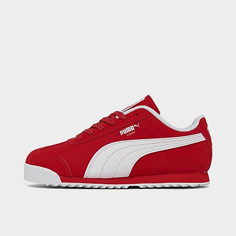 Shop Puma Little Kids' Roma Reversed Casual Shoes In For All Time Red/ White