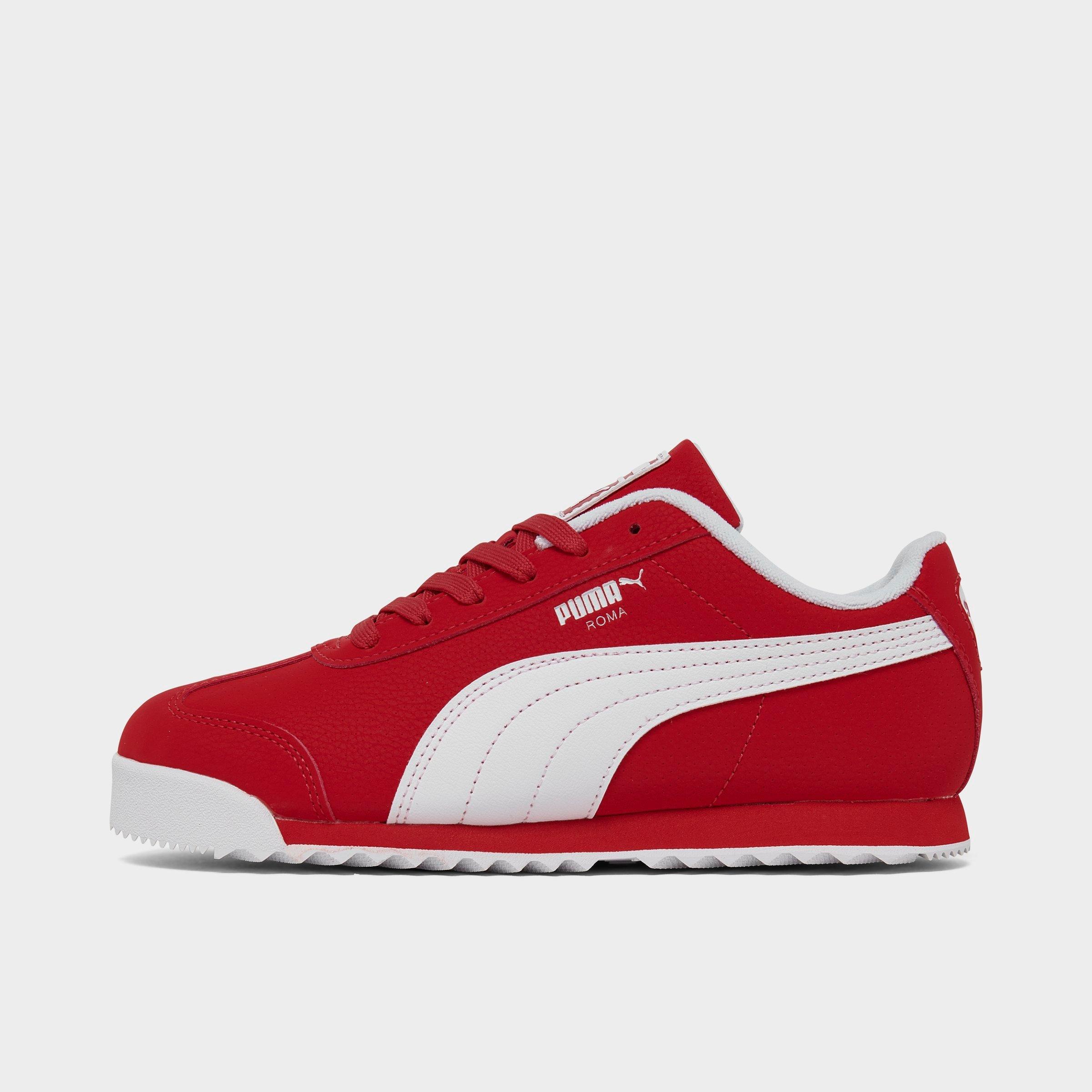 Shop Puma Little Kids' Roma Fairgrounds Casual Shoes In For All Time Red/ White