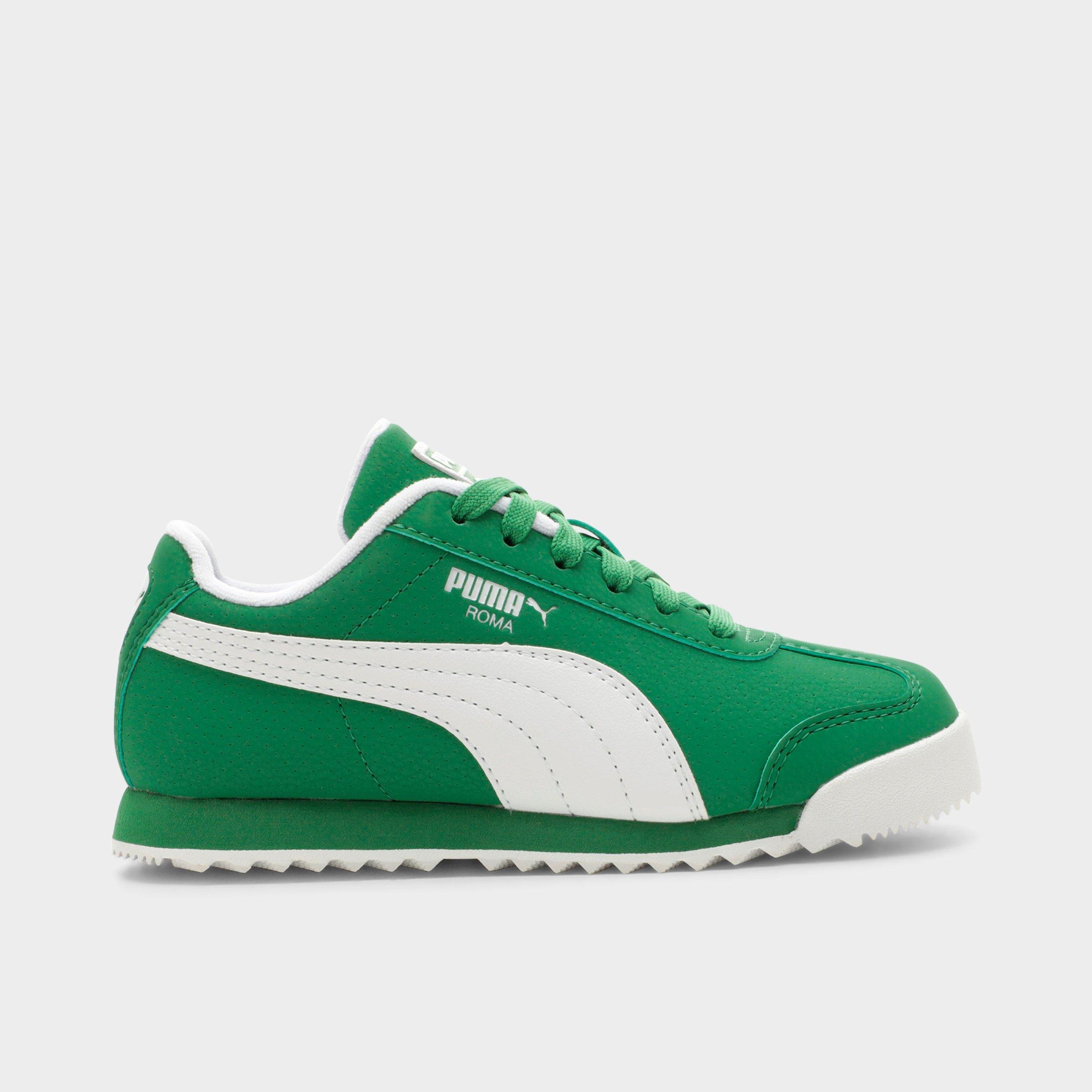 Shop Puma Little Kids' Roma Reversed Casual Shoes In Archive Green/ White